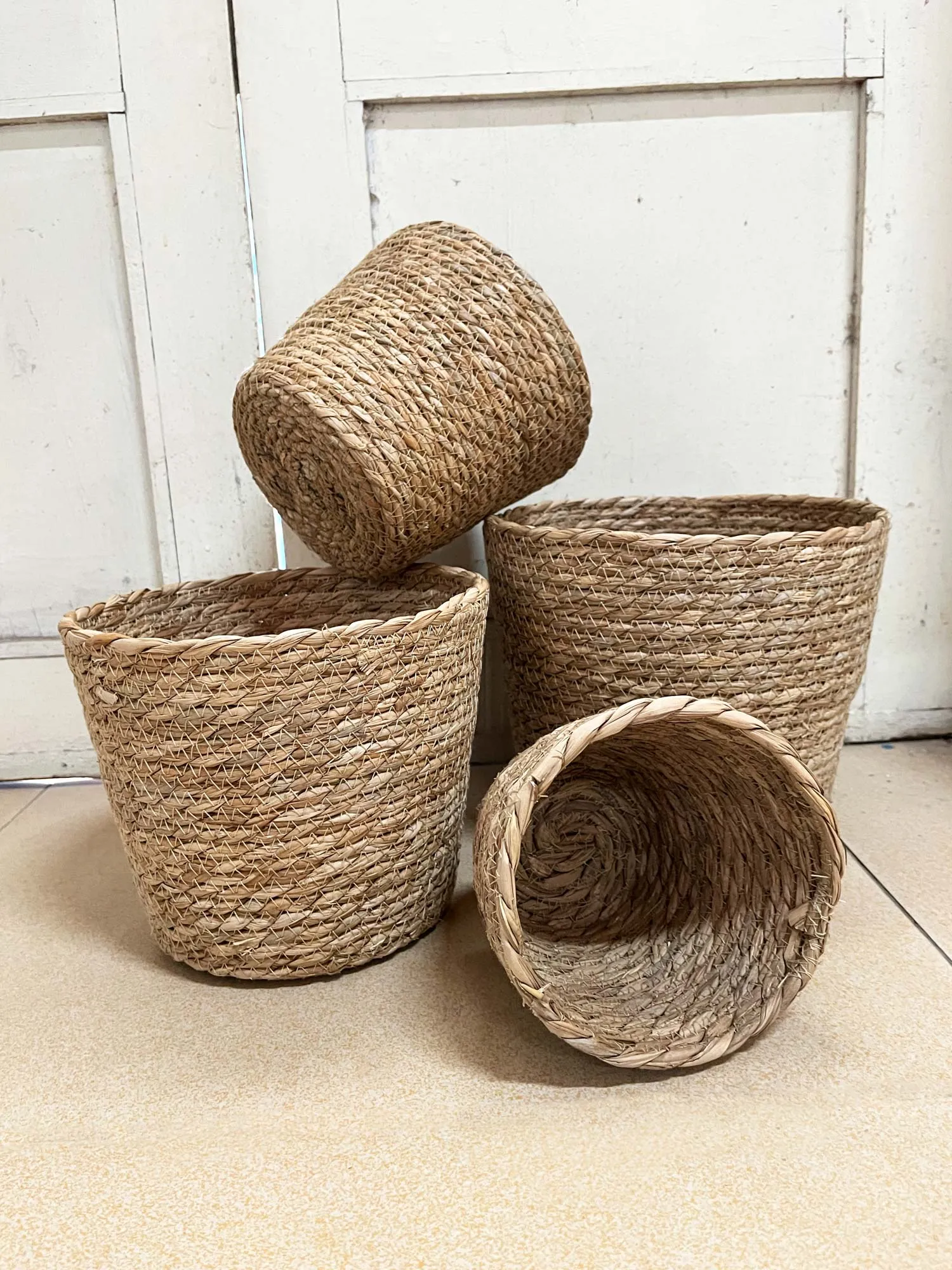 4er-Set Korb 'Clemont' aus Stroh, natur