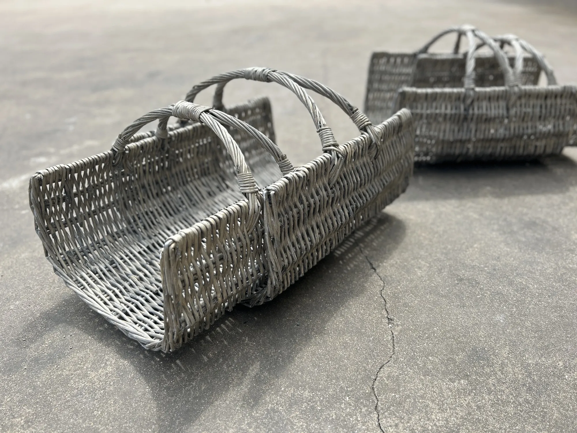 2er-Set Brennholzkorb, aus Weide