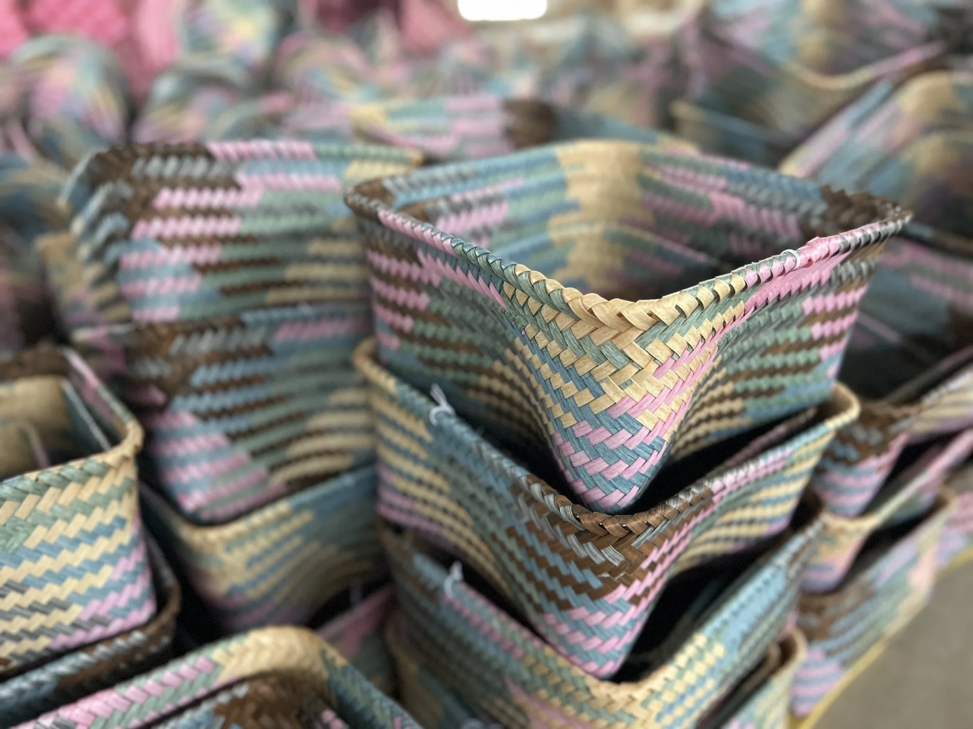 Korb 'Sierra' eckig L, multicolor, B 31 cm, L 31 cm, H 17 cm