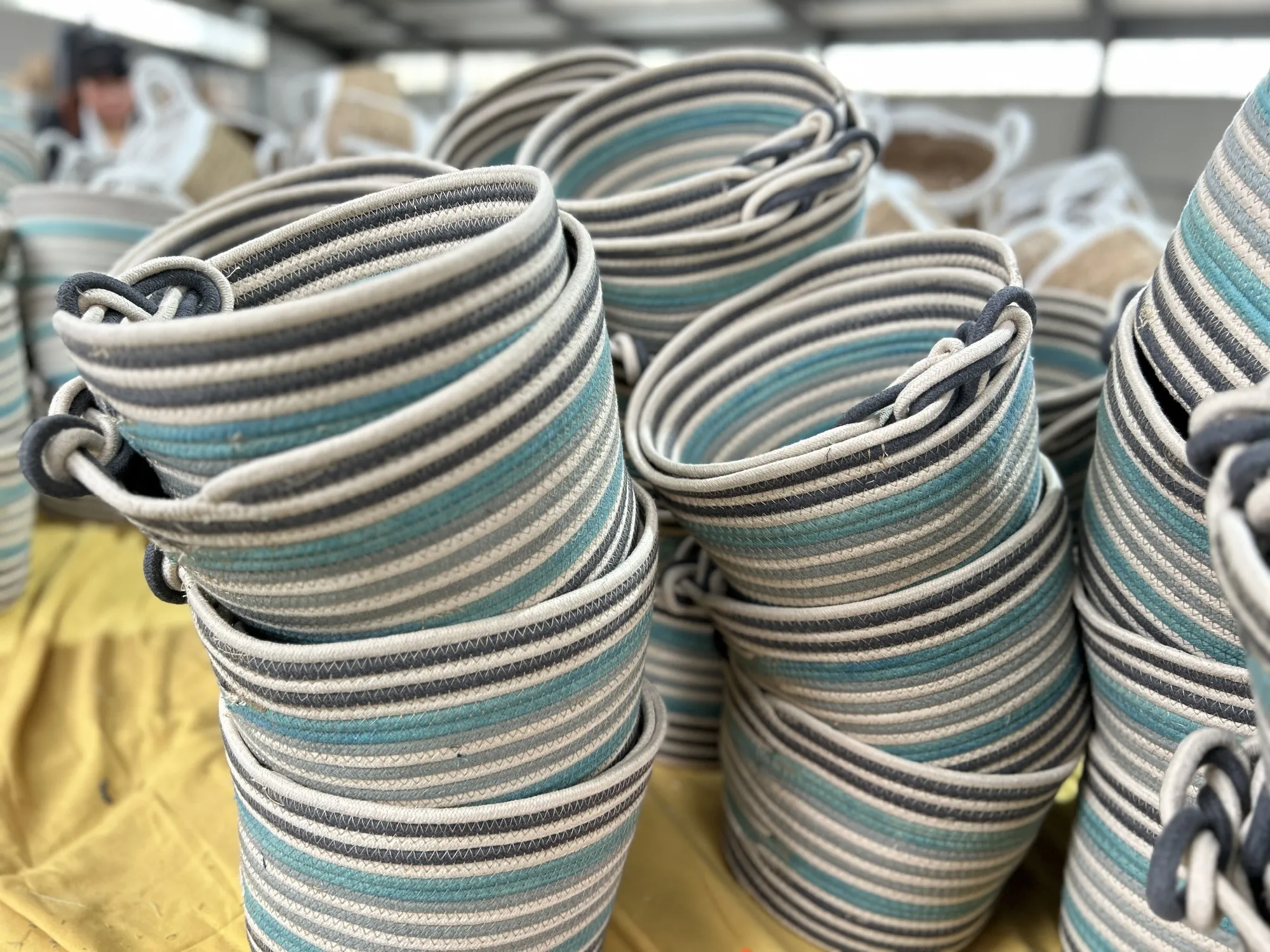 Korb 'Dolores' M, blau, Ø 28 cm, H 21 cm