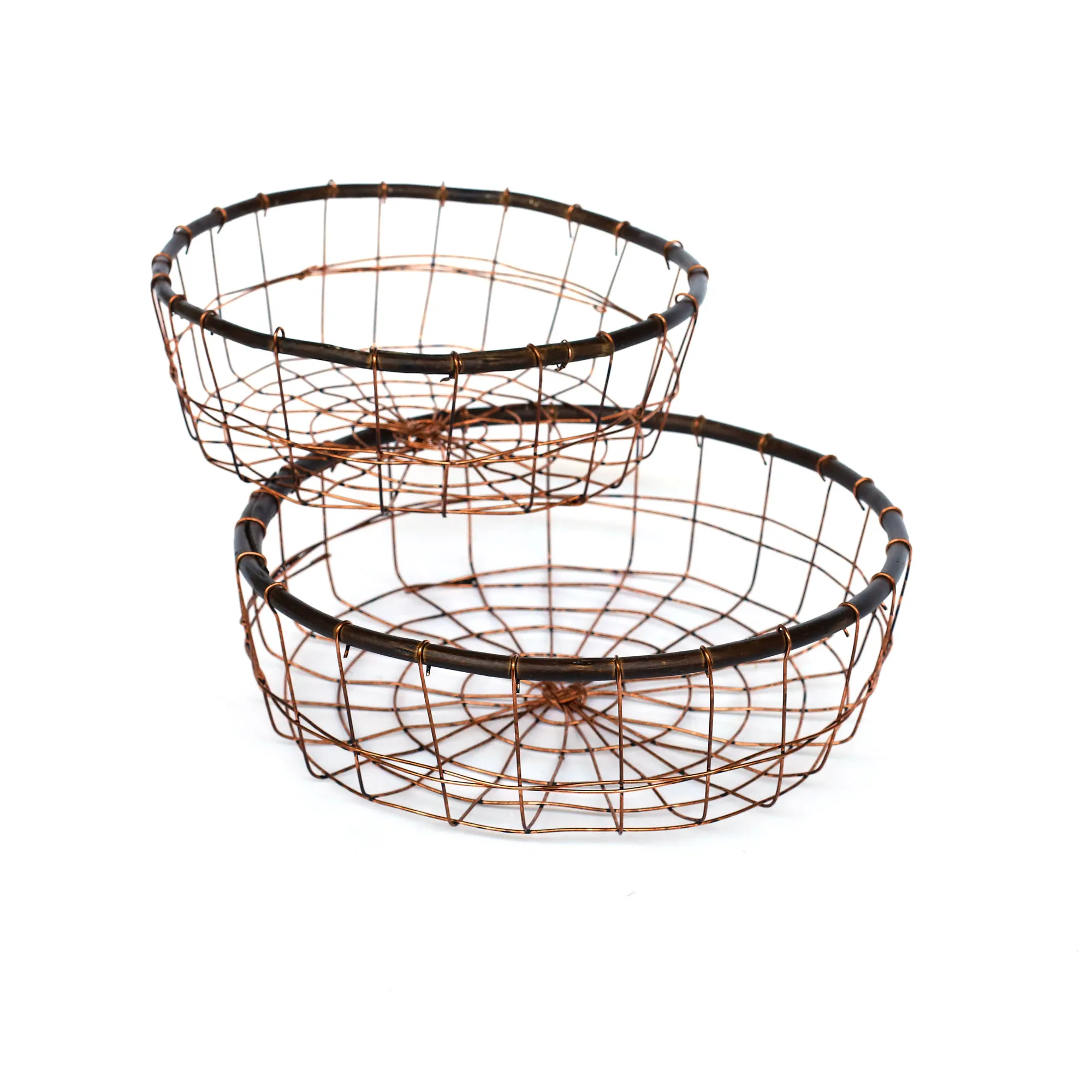 2er-Set Metallkorb, kupfer