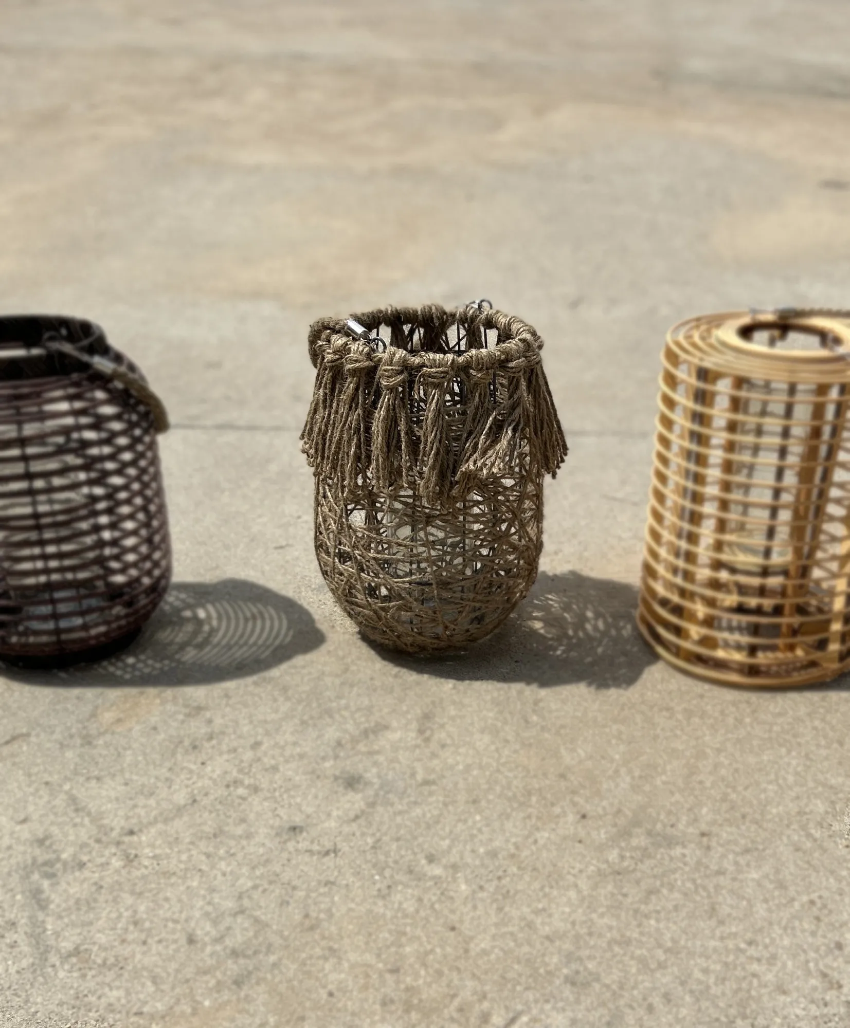 Windlicht aus Jute, braun, Ø 26 cm, H 35 cm