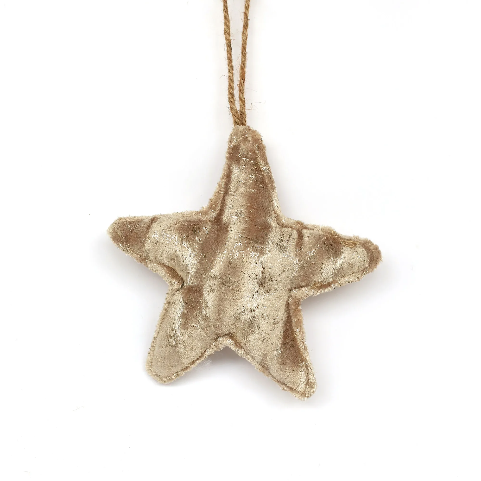 Textil-Anhänger 'Stern' beige, Ø 18 cm, L 5 cm