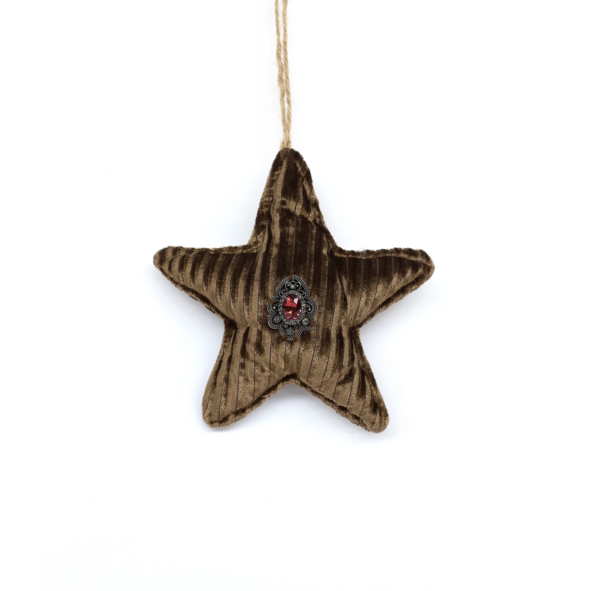 Textil-Anhänger 'Stern' braun, Ø 15 cm, L 4 cm