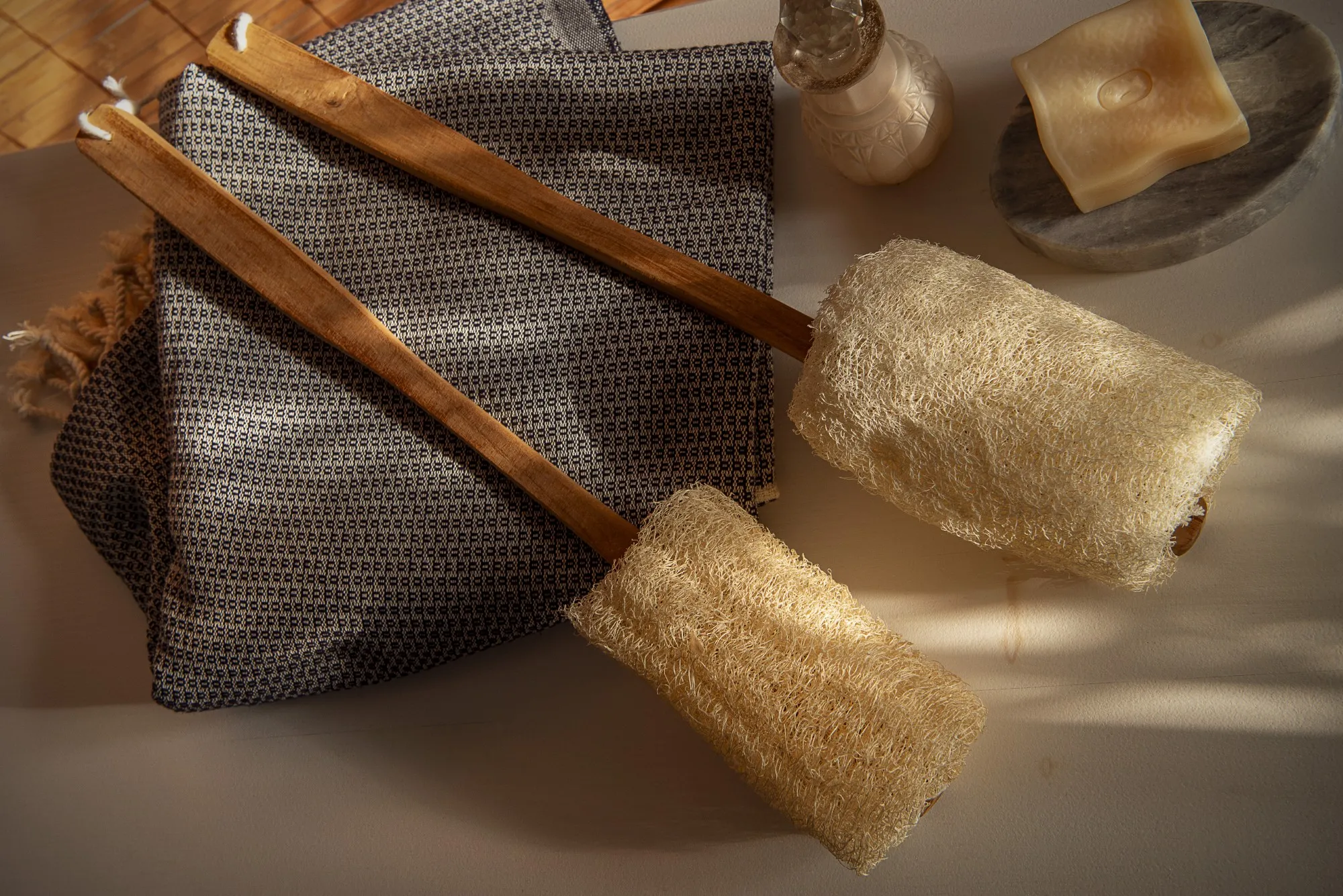 Waschbürste aus Luffa, L 45 cm, Ø 8 cm