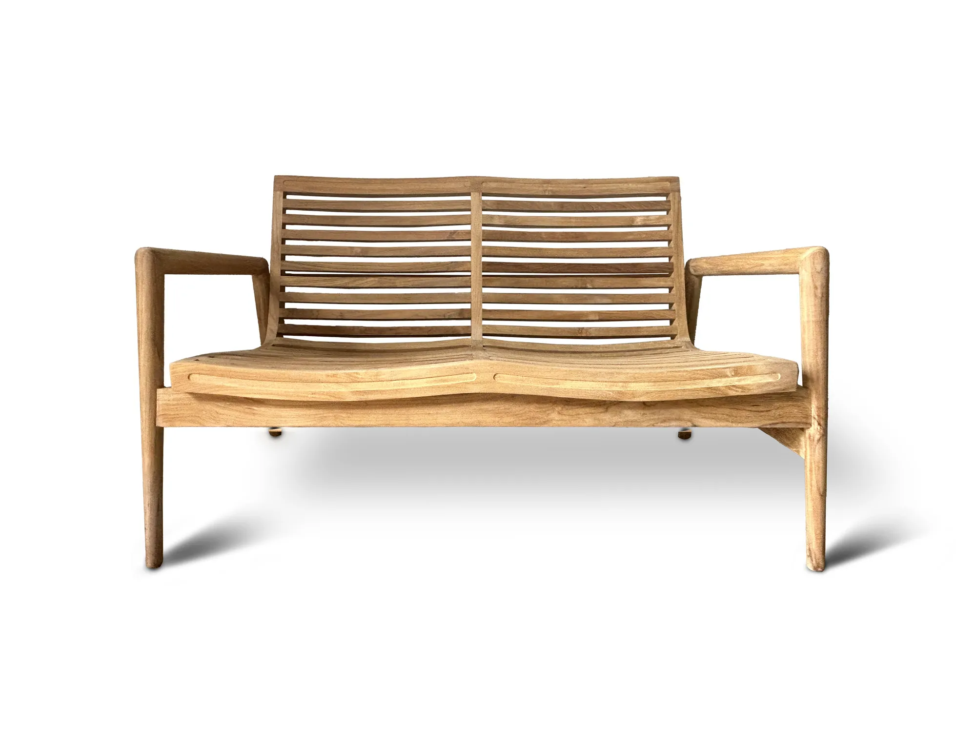 2-Sitzer Bank aus Teak, natur, B 125 cm, L 70 cm, H 74 cm