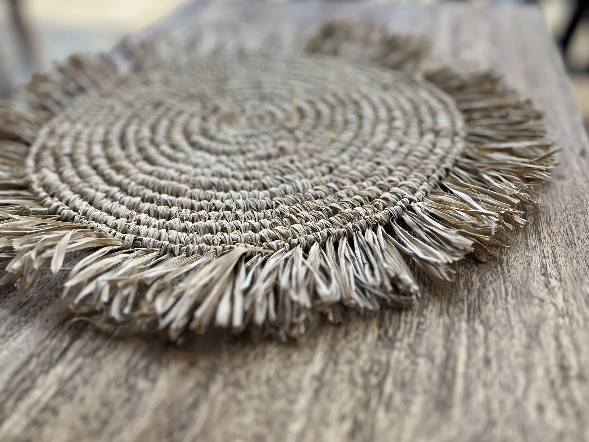 Platzdeckchen aus Palmblattfasern, natur, Ø 37 cm