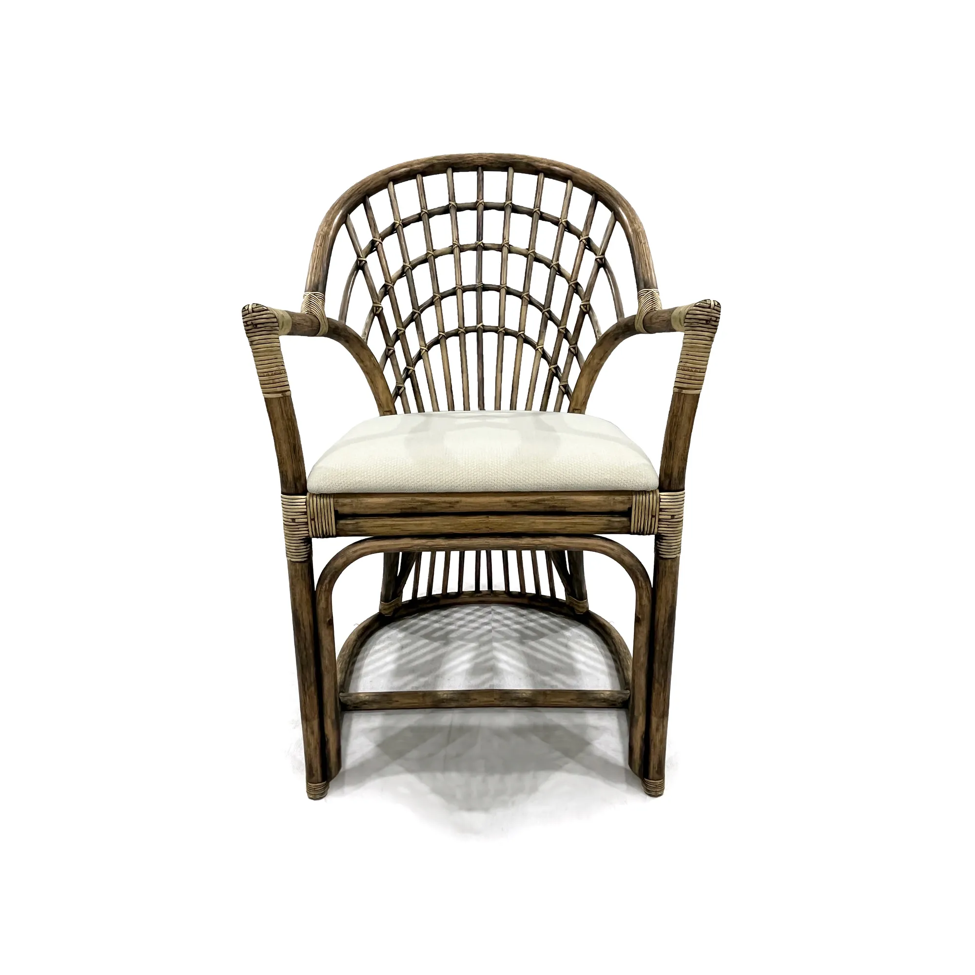 Rattan-Sessel 'Bernard', natur, weiß, B 55 cm, T 57 cm, H 91 cm