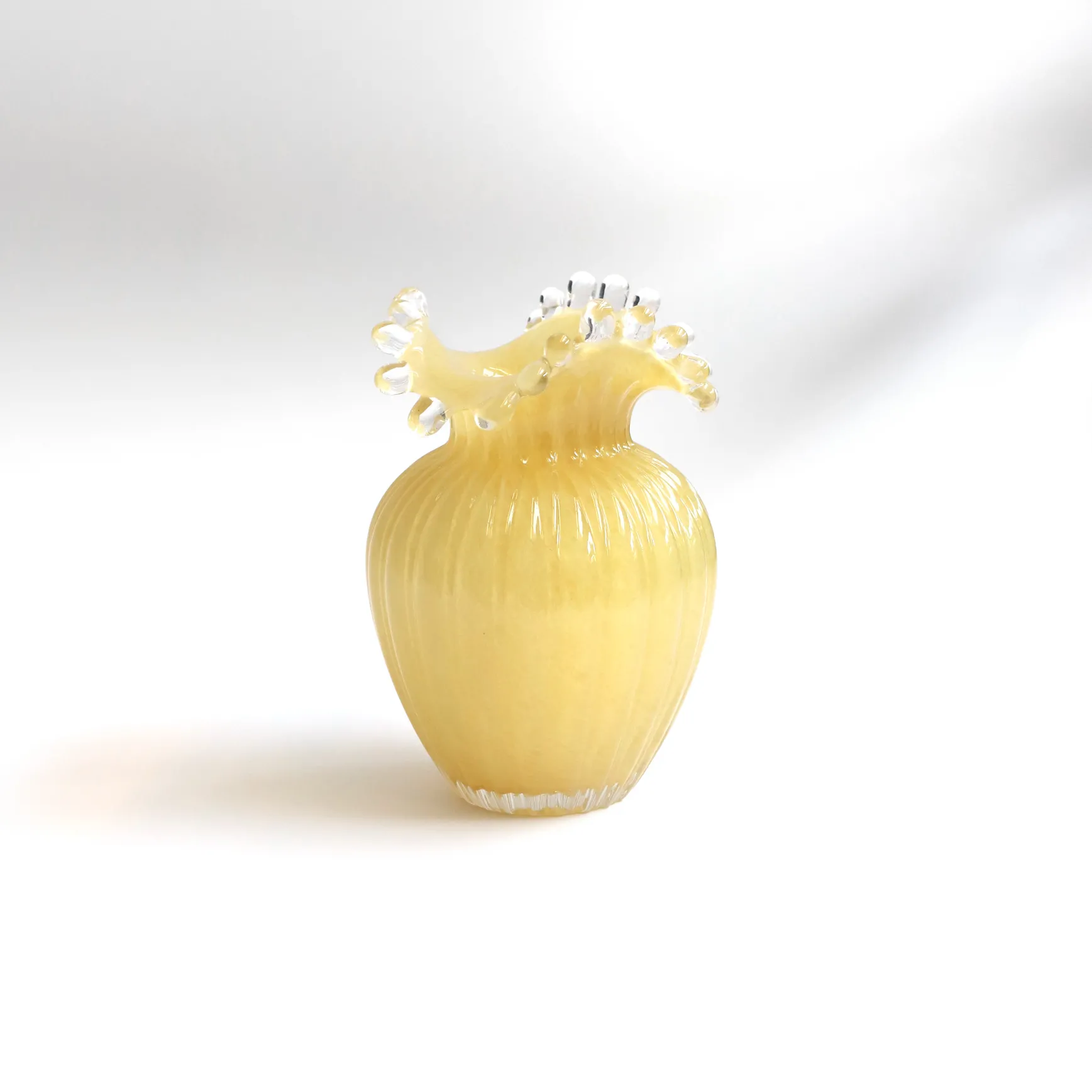 Glasvase 'Portia', gelb, Ø 12 cm, H 19 cm