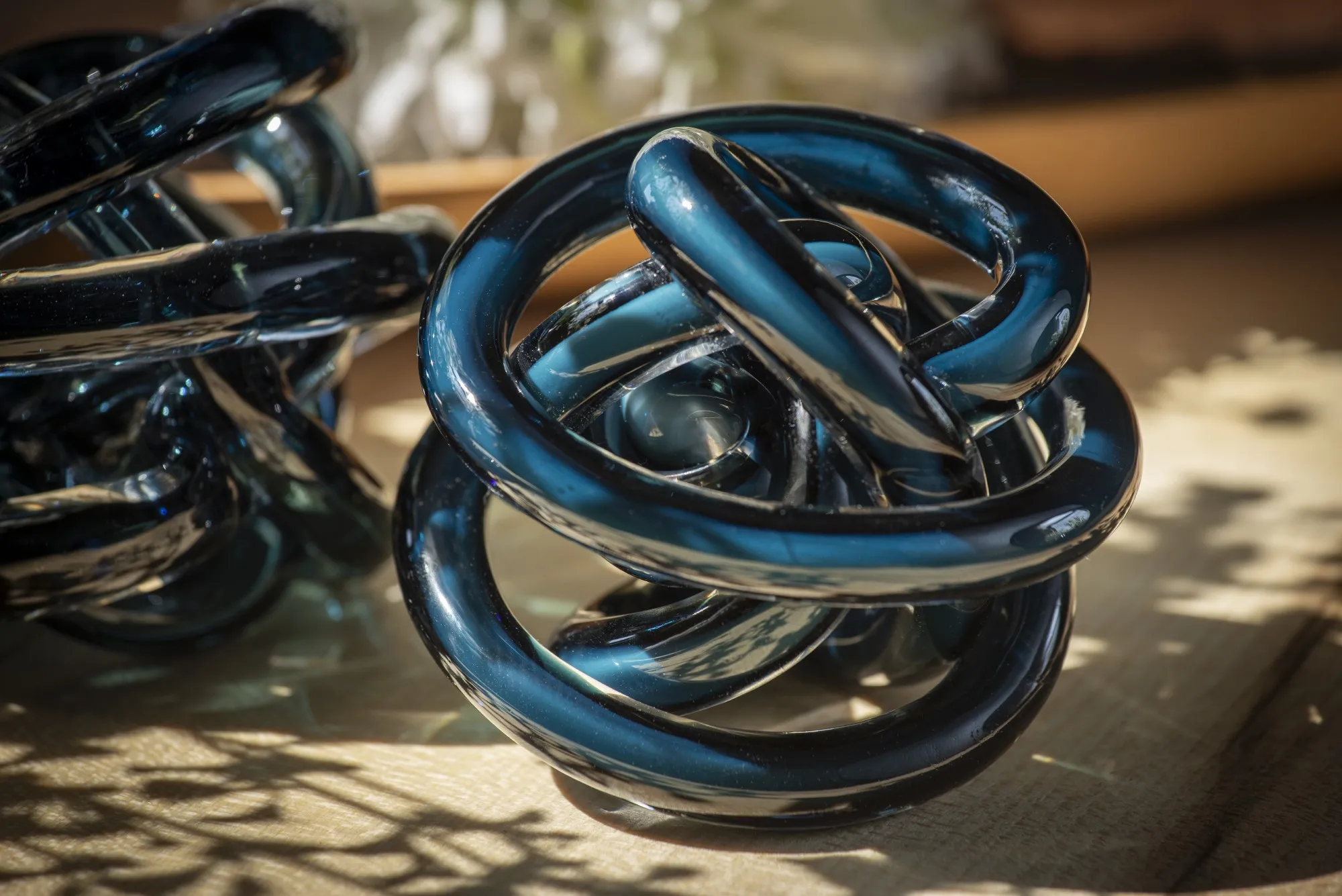 Glasknoten 'Sky', dunkelblau, Ø 9 cm