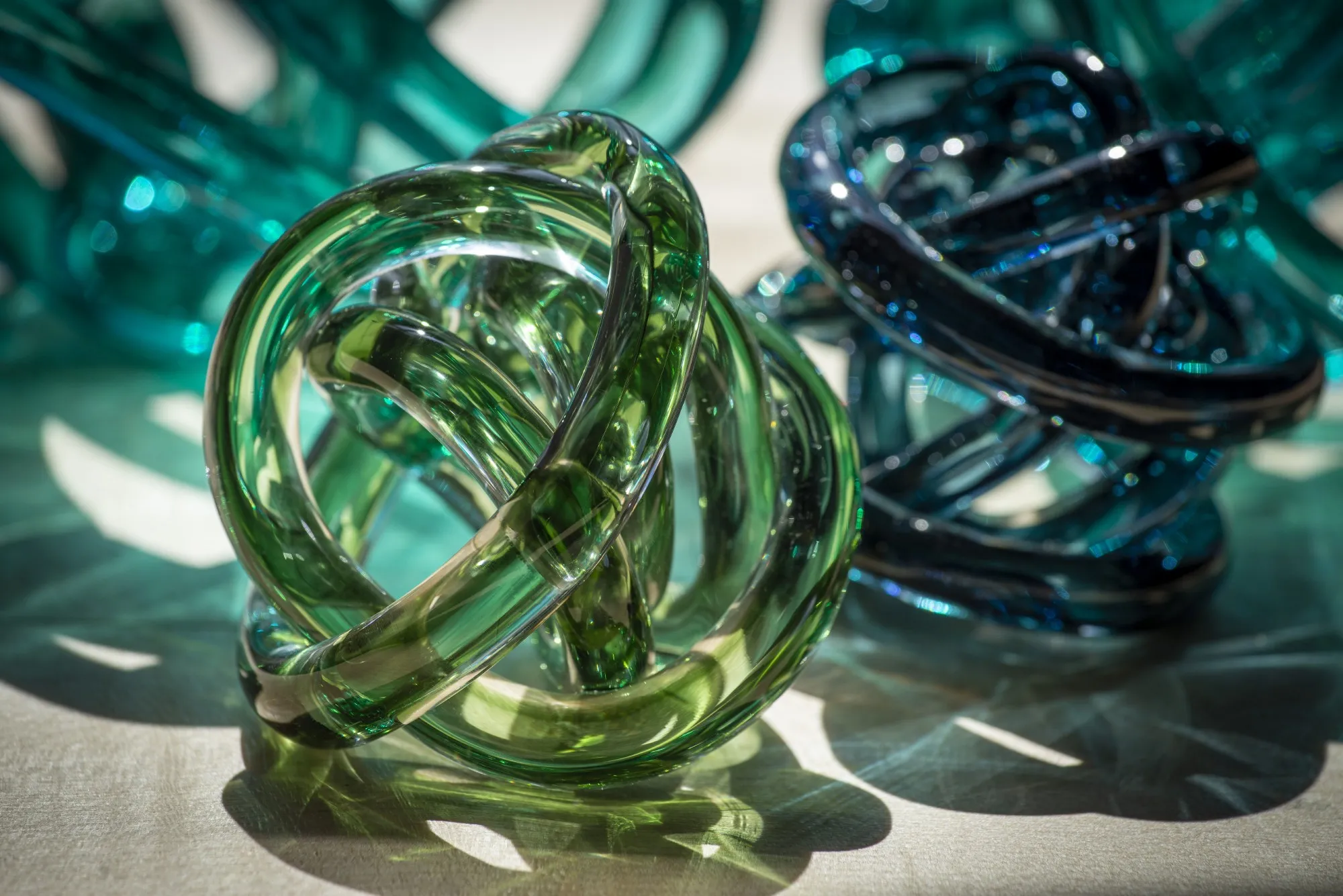 Glasknoten 'Forest', grün, Ø 9 cm