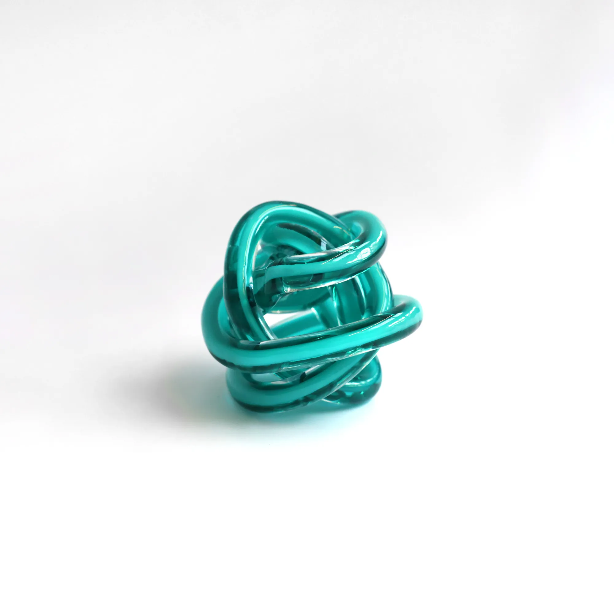 Glasknoten 'Sea', türkis, Ø 9 cm