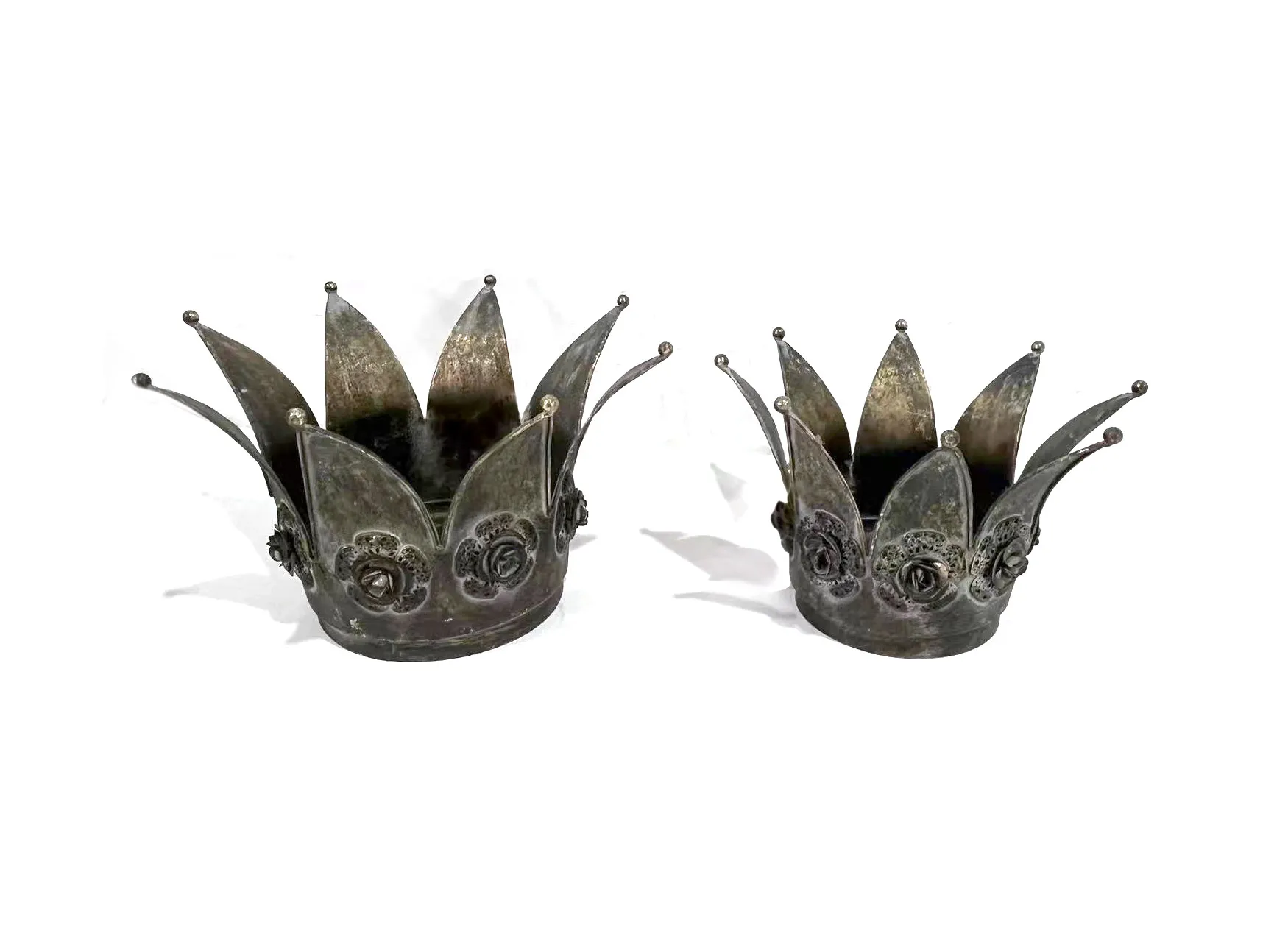 2er-Set Windlichter Krönchen ‘Ludwig‘, aus Metall