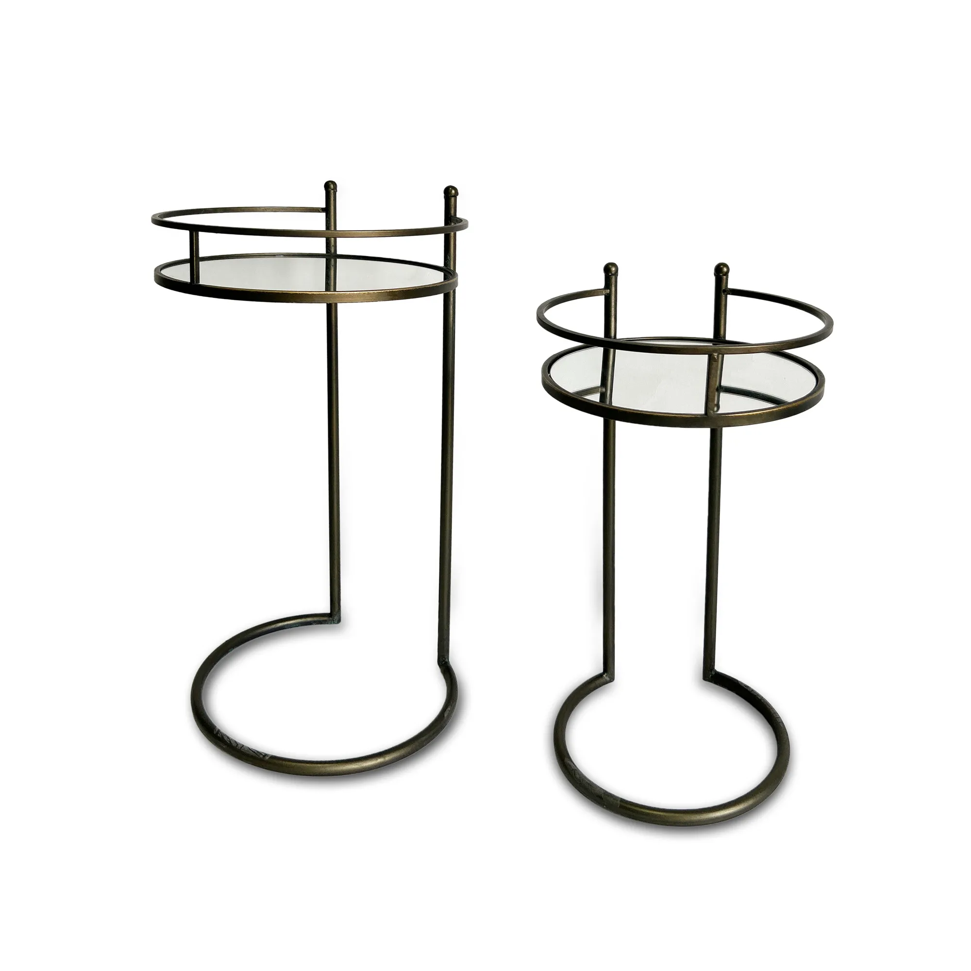 2er-Set Beistelltisch 'Clerque', antik gold