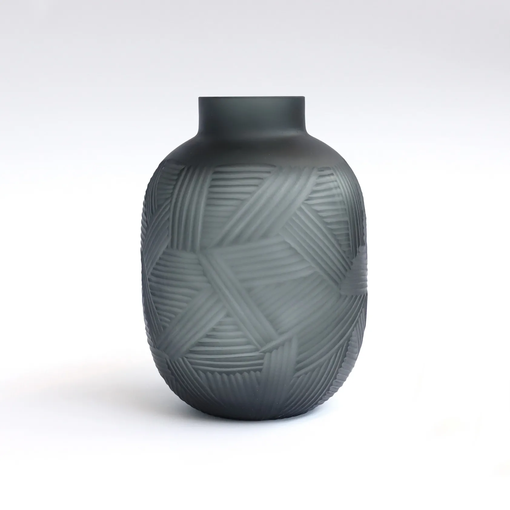 Glasvase 'Podout', grau, Ø 20 cm, H 27 cm