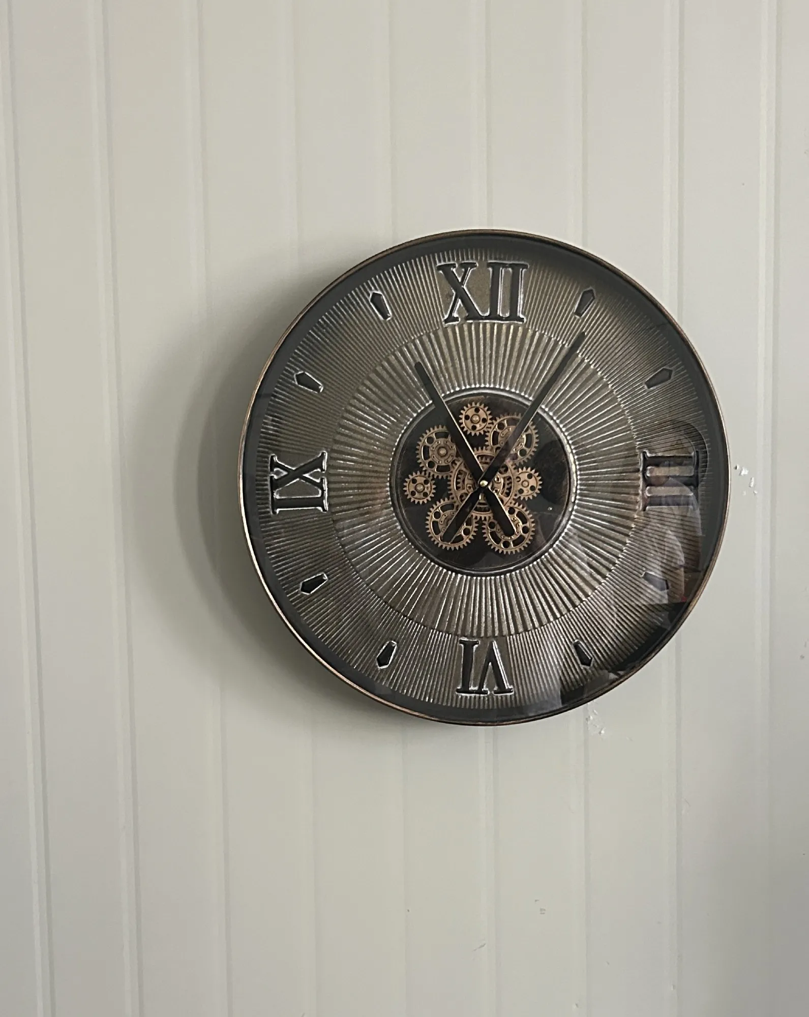 Wanduhr schwarz-gold, Ø 50 cm, 8 cm