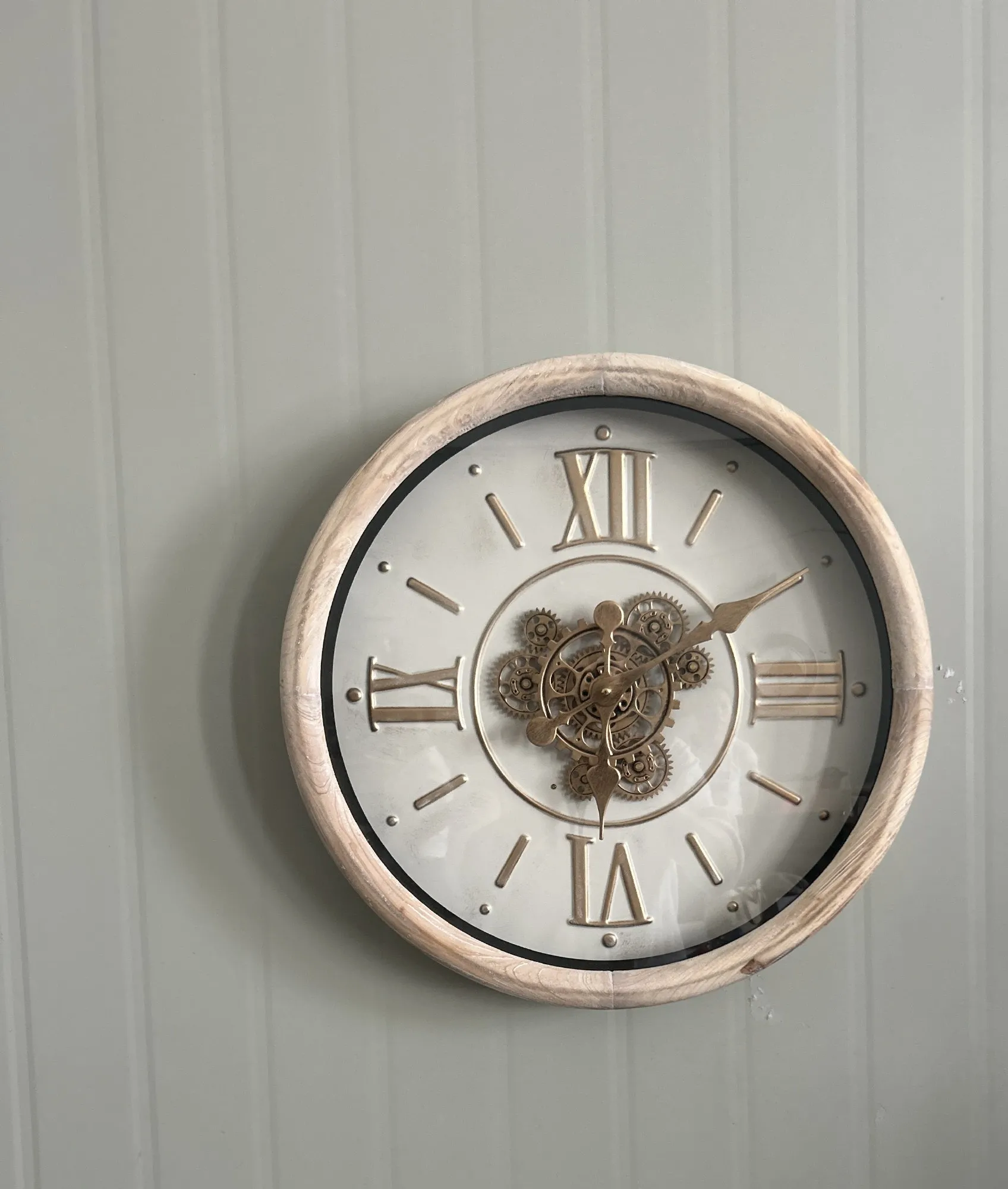 Wanduhr 'Haidt', weiß, gold, Ø 50 cm, 8,5 cm