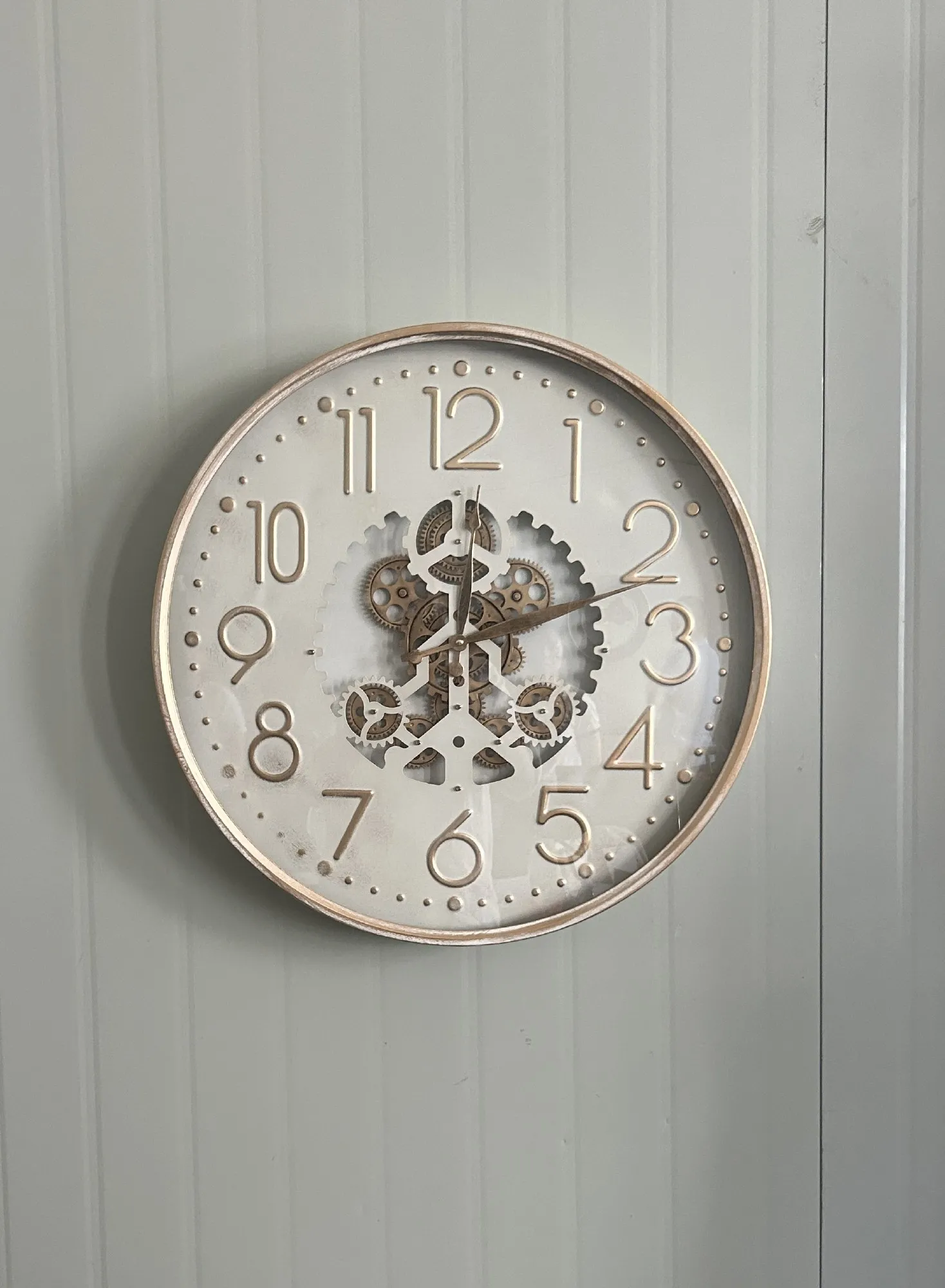 Wanduhr 'Gurgeaune', weiß, gold, Ø 60 cm, 8 cm