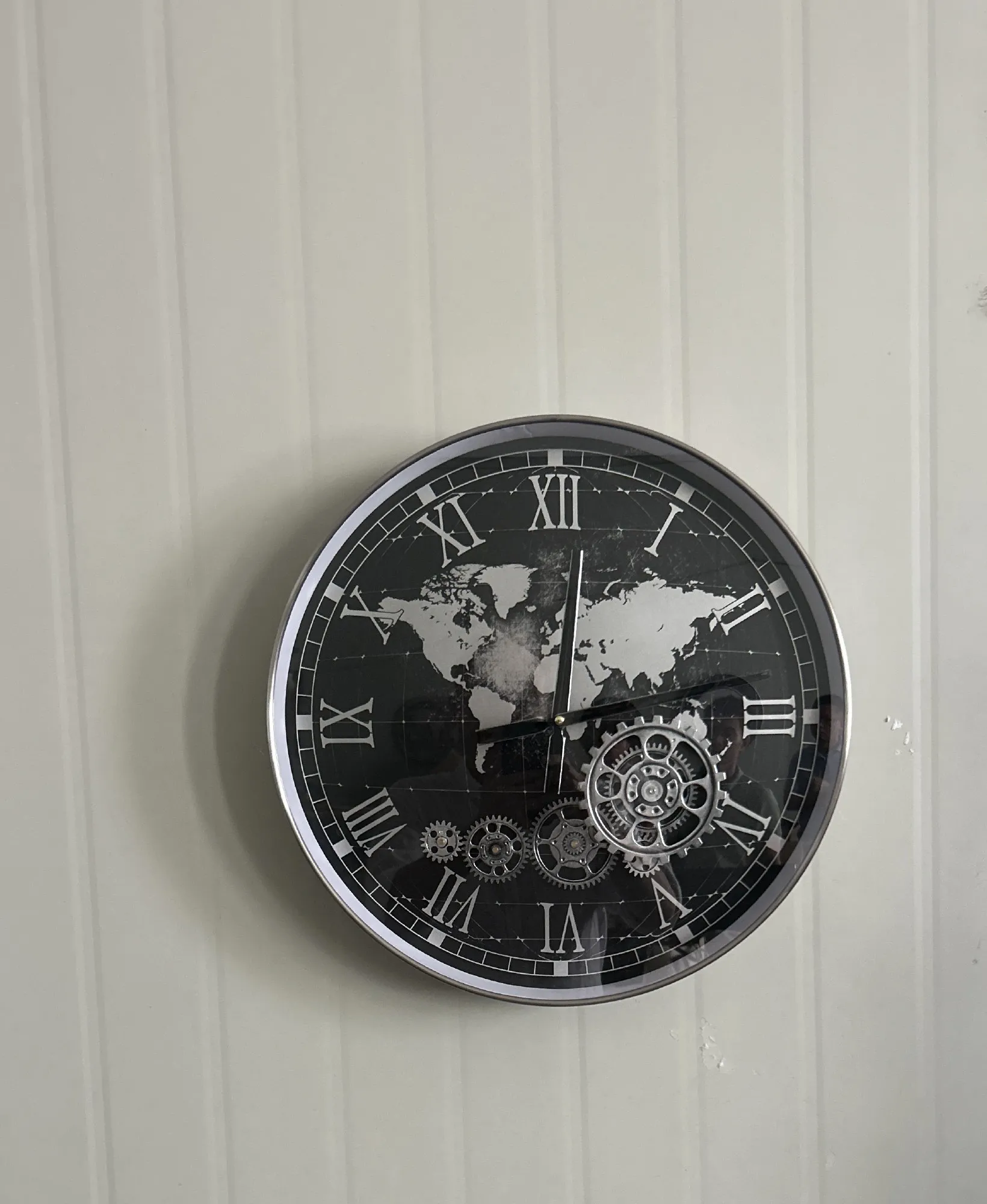 Wanduhr 'Houston', schwarz, silber, Ø 45 cm, 8 cm