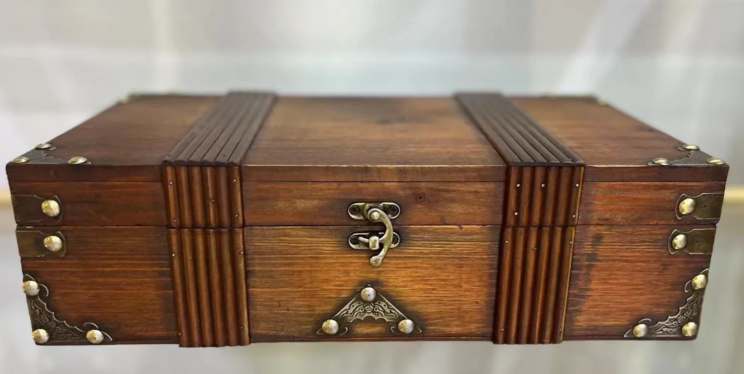 Holztruhe 'Ysla', braun, gold, B 35,5 cm, L 20 cm, H 10,5 cm