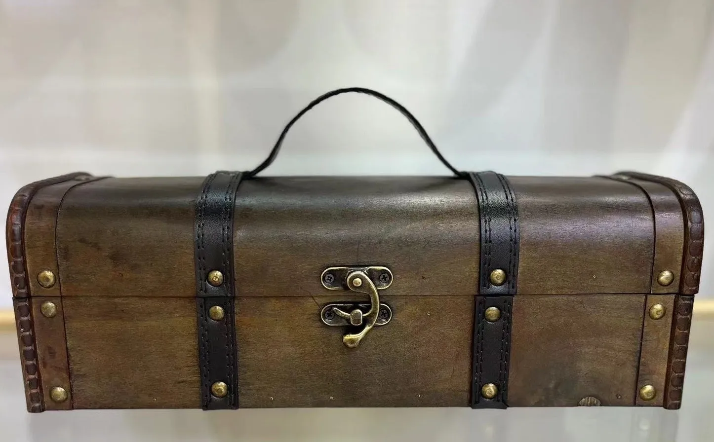 Holztruhe 'Meira', braun, gold, B 35,5 cm, L 12 cm, H 12 cm