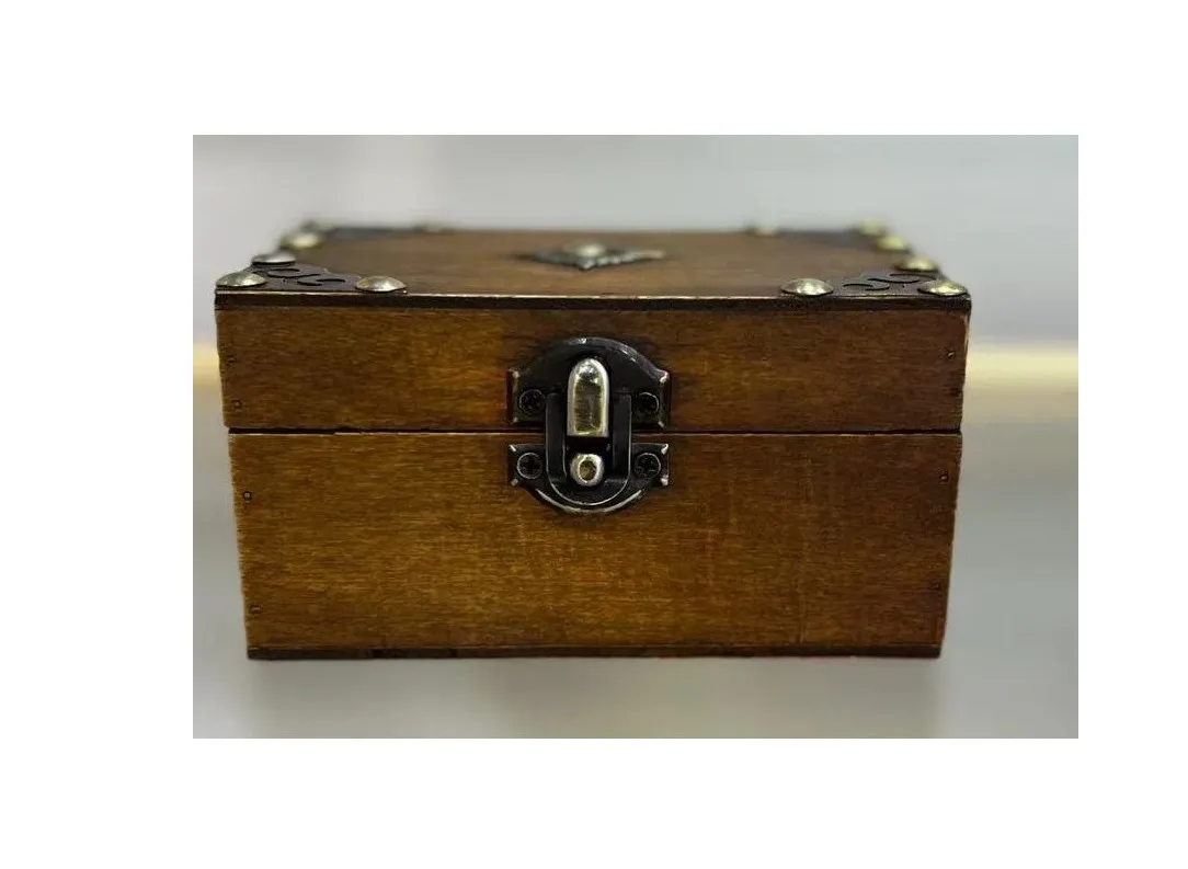 Holztruhe 'Lyra', braun, gold, B 12,5 cm, L 8 cm, H 6,5 cm