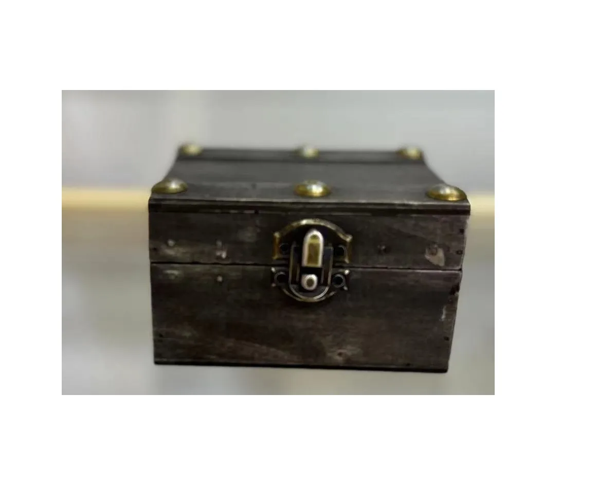 Holztruhe 'Elara', braun, gold, B 12,5 cm, L 8 cm, H 6,5 cm