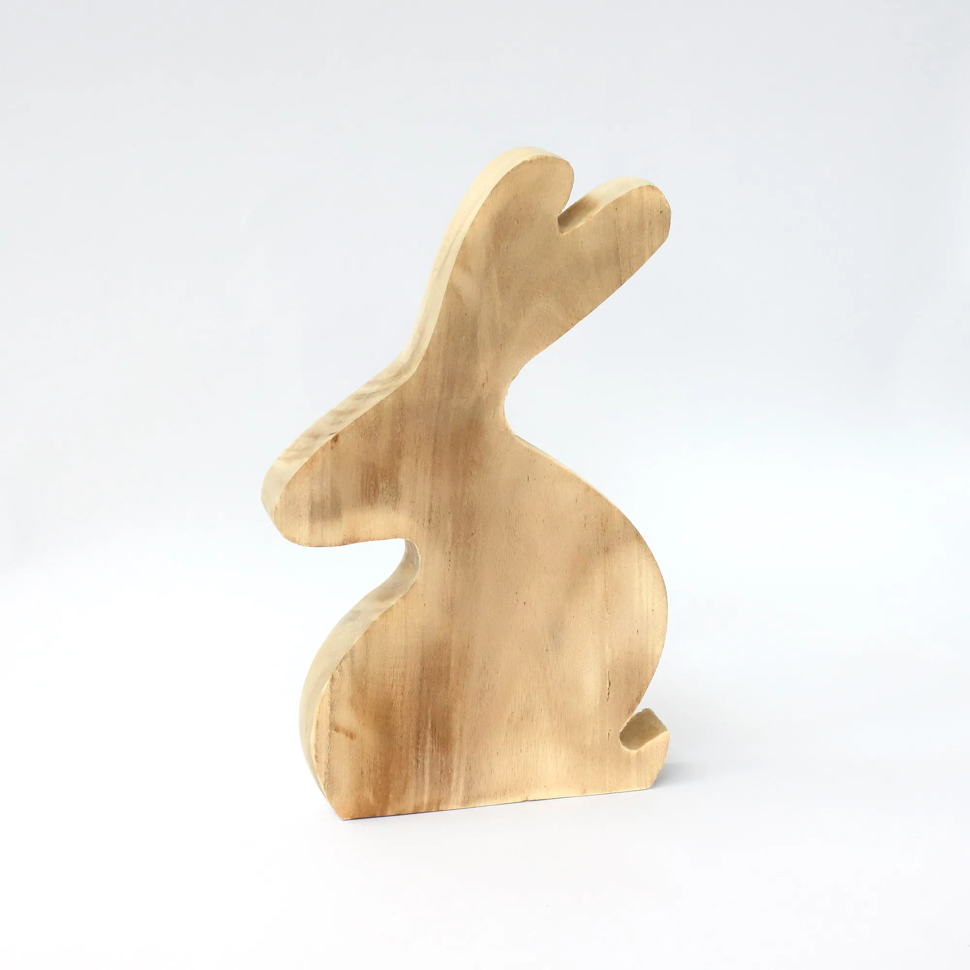 Hasenfigur aus Holz S, natur, H 42 cm, L 4,5 cm, B 26,5 cm