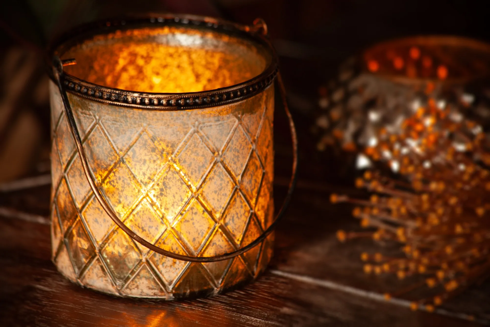 Glas-Windlicht grün, H 11 cm, Ø 11,5 cm