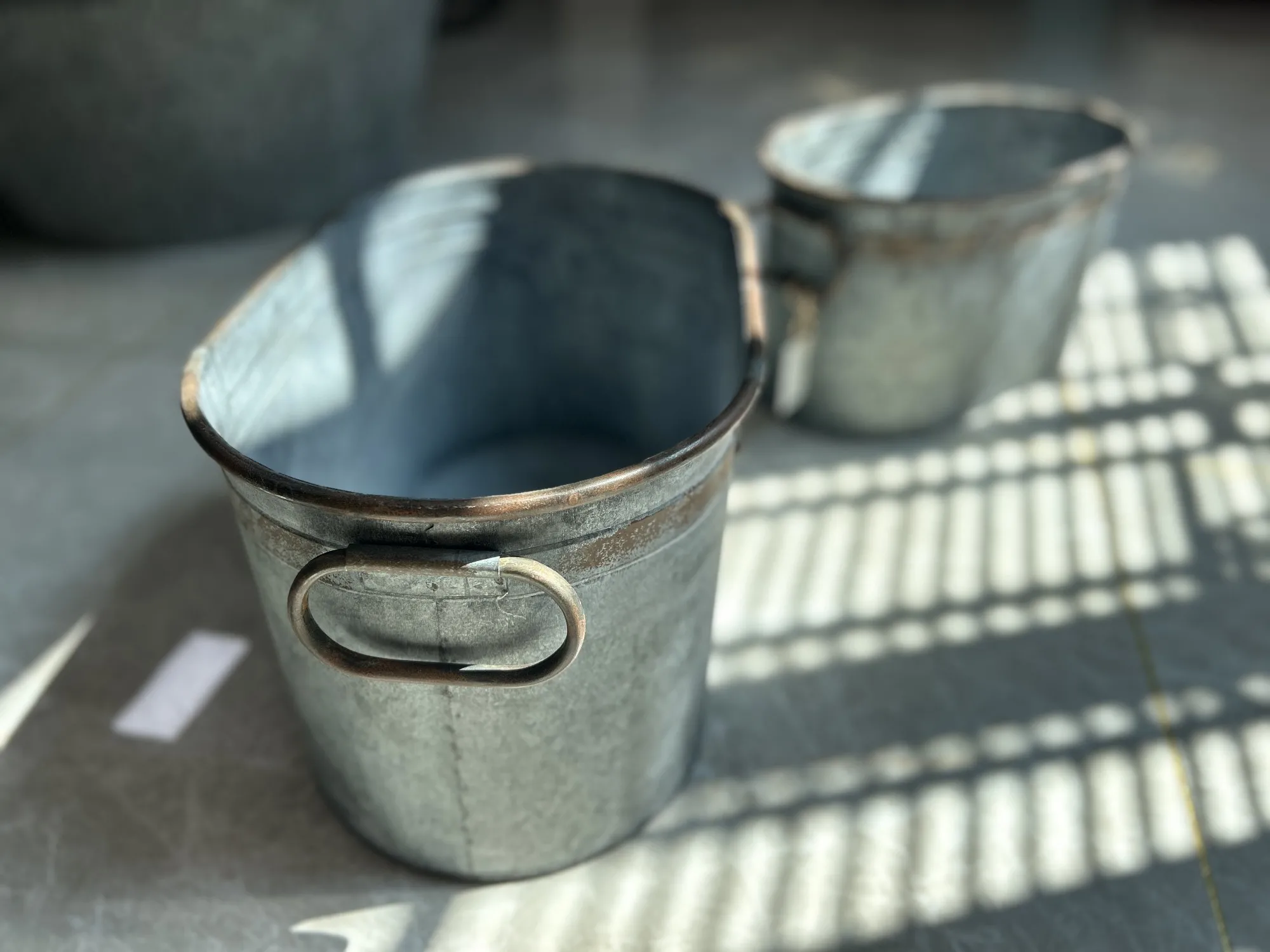 2er-Set Zinkeimer oval