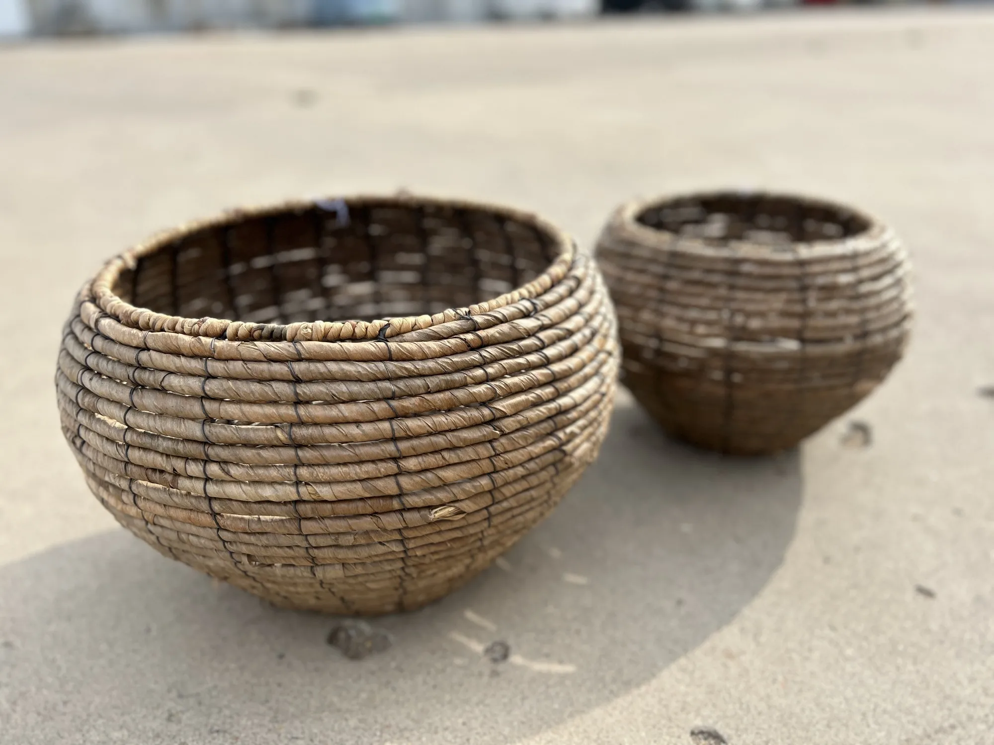 2er-Set Körbe, aus Bananenblatt-Kordeln