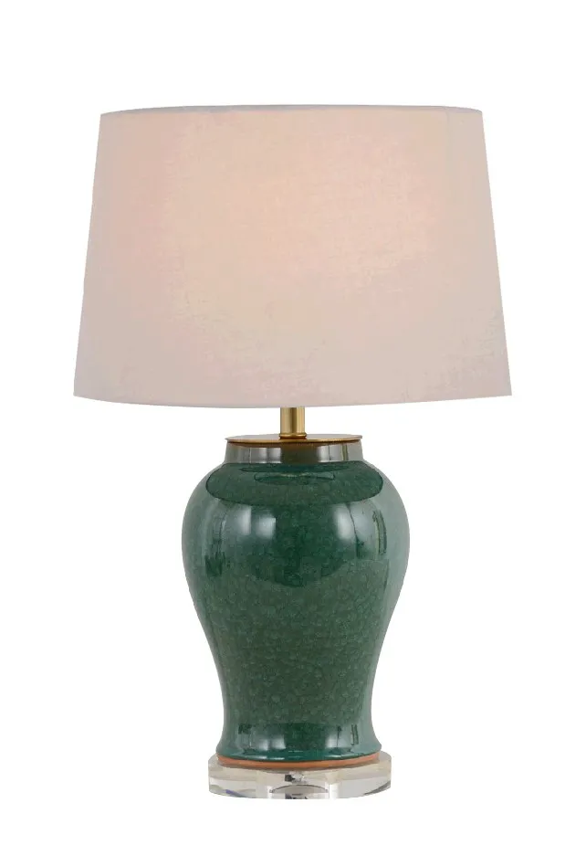 Keramikleuchte 'Lan', grün, weiß, Ø 20 cm, 39 cm