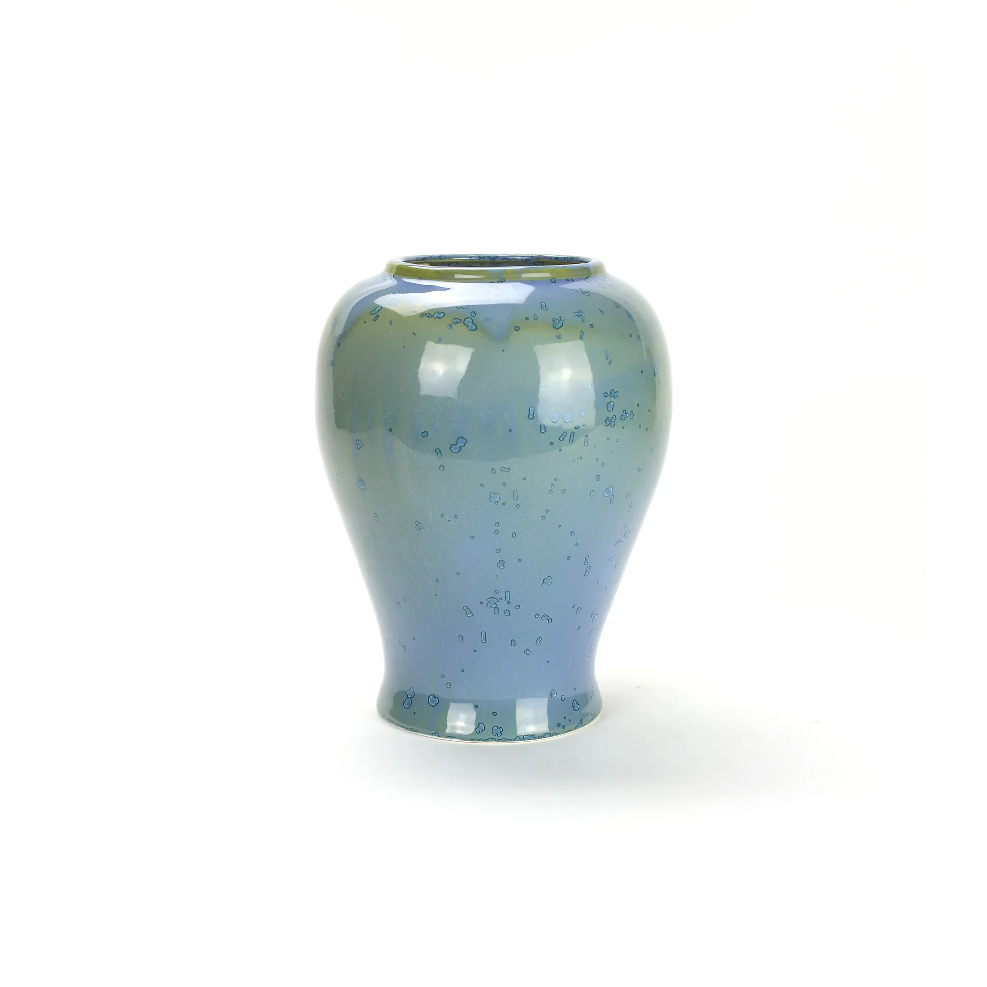 Porzellanvase 'Lafique', blaugrün, B 17 cm, T 15,5 cm, H 22,5 cm