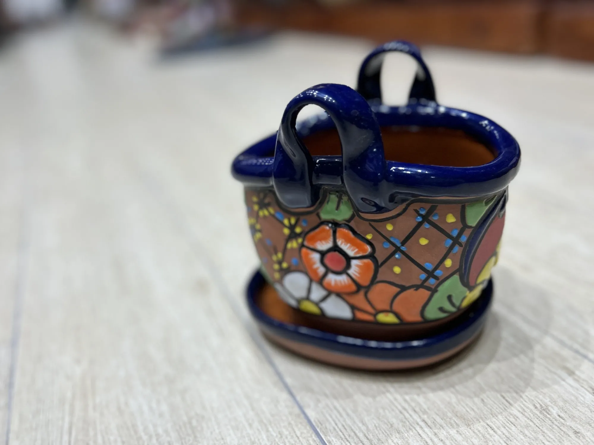 Pflanztopf 'Tasche', multicolor, B 16 cm, L 13 cm, H 16 cm