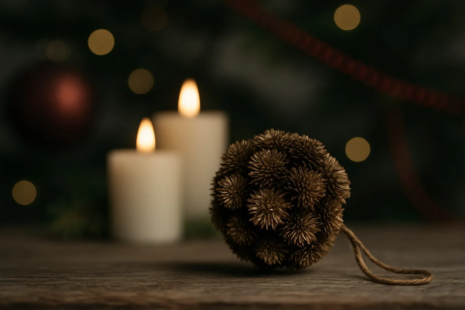 Glitzer-Ornament, braun/gold, Ø 12 cm