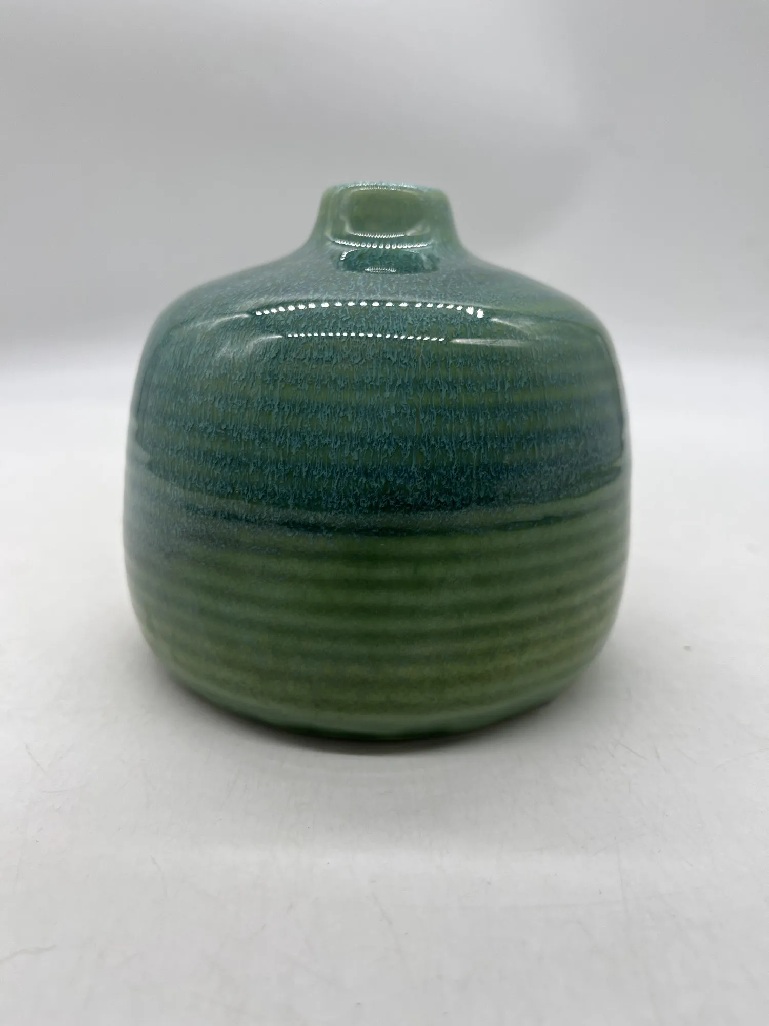 Porzellanvase 'Mobelle', blau-grün, Ø 12,3 cm, H 11 cm