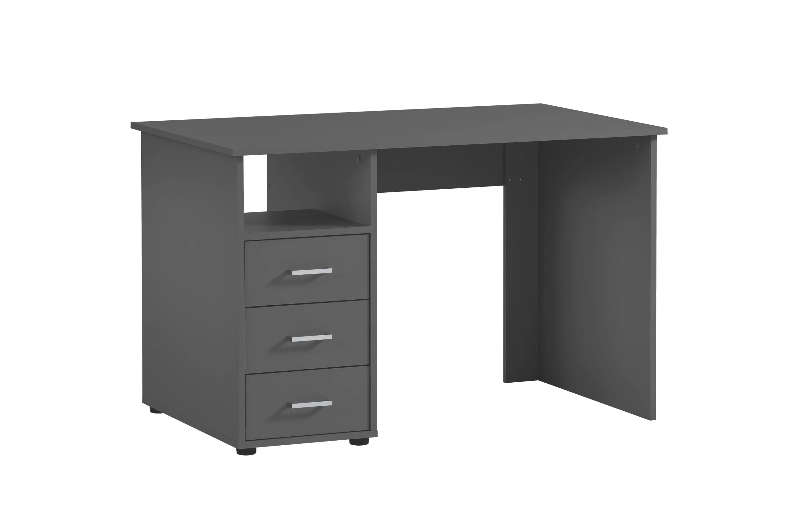 Möbelpartner Schreibtisch Fox | Small | HxBxT 74x116x70cm | 3 Schubladen | Anthrazit