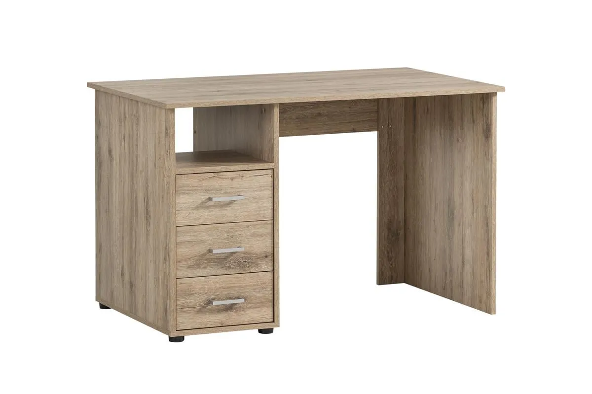 Möbelpartner Schreibtisch Fox | Small | HxBxT 74x116x70cm | 3 Schubladen | Eiche