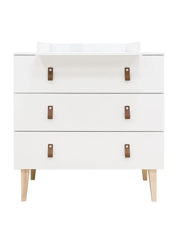 Bopita Indy Kommode – 3 Schubladen – Weiß/Natur