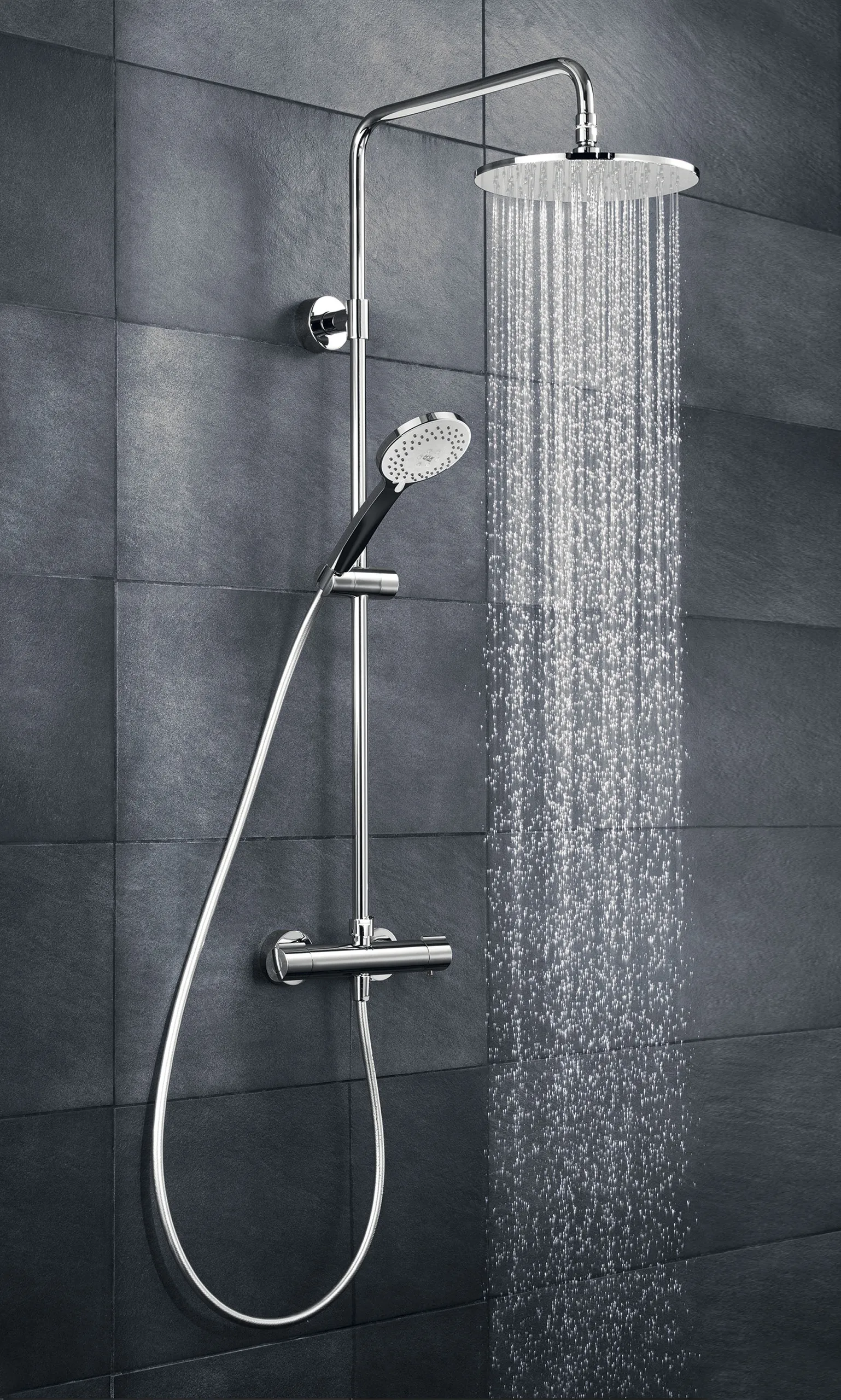 HSK Shower-Set Duschthermostat mit Sicherheitsthermostat-Armatur „RS 100“ in chrom