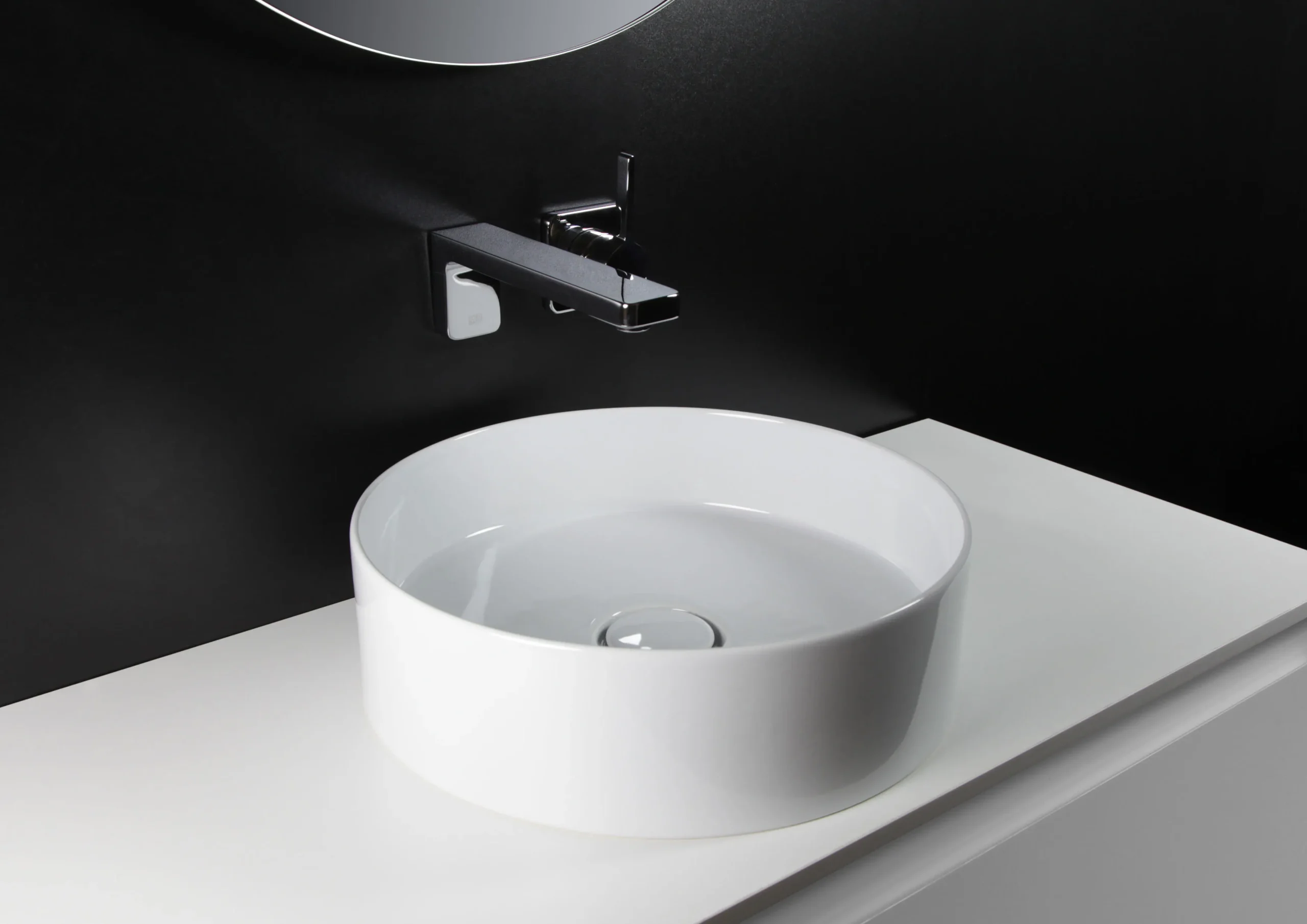 repaBAD Aufsatzwaschtisch „Wien“ ⌀ 400 mm, ohne Hahnlochbohrung in Weiß