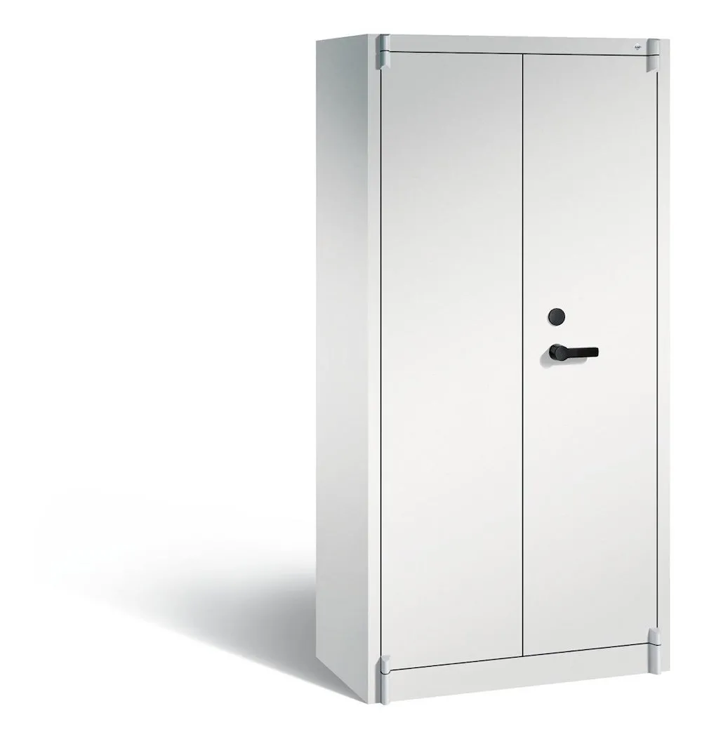 C+P Feuergeschützter Flügeltürenschrank Certos | HxBxT 195x93x50cm | Lichtgrau