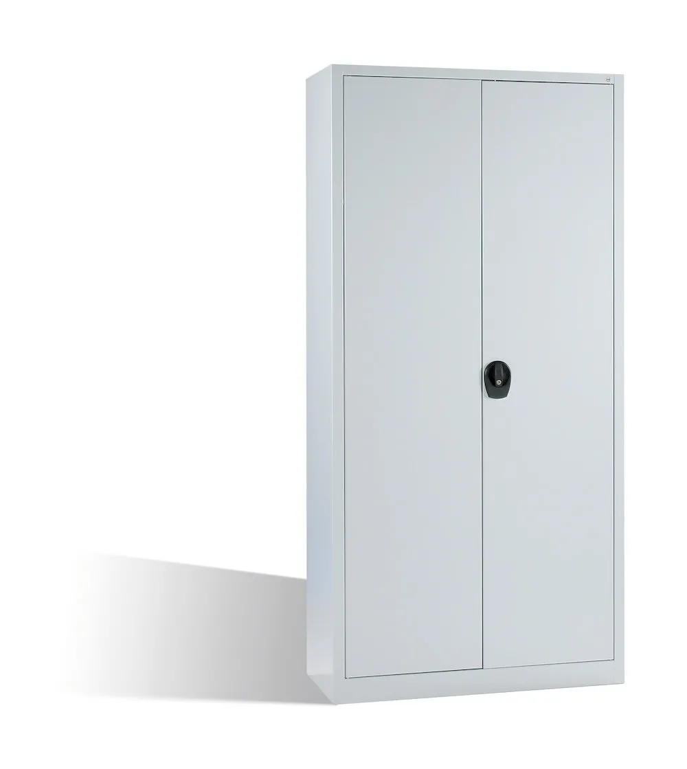 C+P Drehtürenschrank Serie 12 | 4 Fachböden | HxBxT 195x93,5x40cm | Lichtgrau