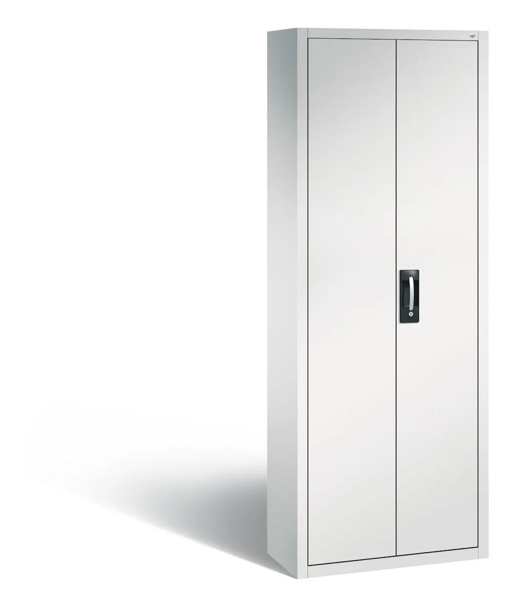 C+P Magazinschrank | 18 Fachböden | inkl. 114 Sichtlagerkästen | HxBxT 198x70x30cm | Lichtgrau