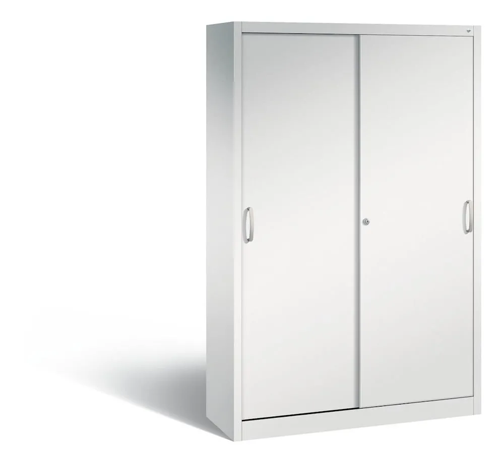 C+P Schiebetürenschrank Acurado-2000, 5 Ordnerhöhen | HxBxT 195x120x40cm | Lichtgrau