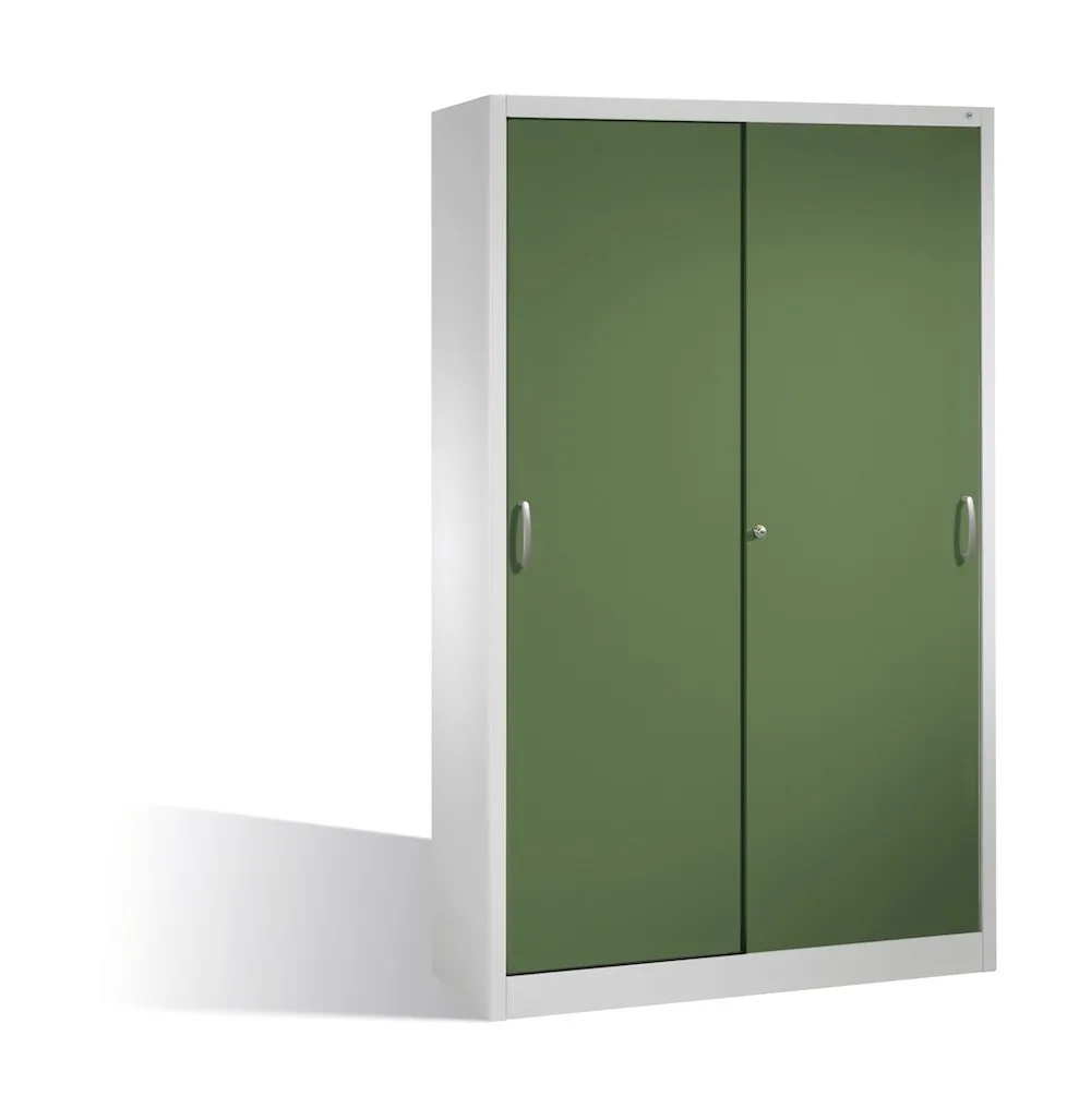 C+P Schiebetürenschrank Acurado-2000 | HxBxT 195x120x40cm | Lichtgrau/Resedagrün
