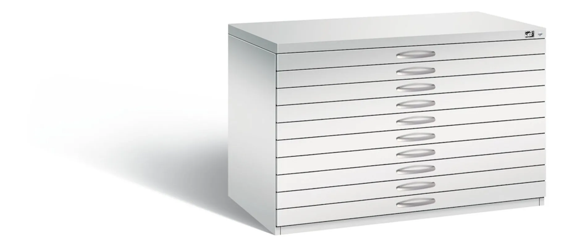 C+P Schubladenschrank Serie 7100_7200 | HxBxT 76x110x76,5cm | Lichtgrau