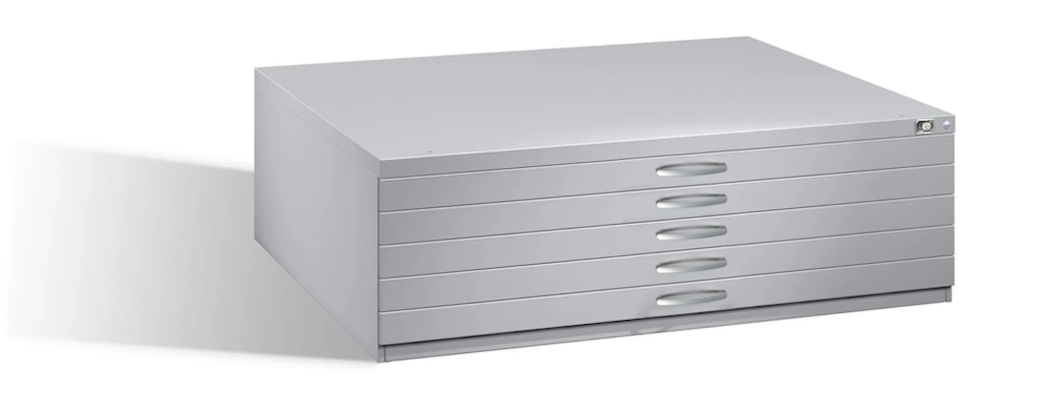 C+P Schubladenschrank Serie 7100_7200 | HxBxT 42x135x96cm | Lichtgrau