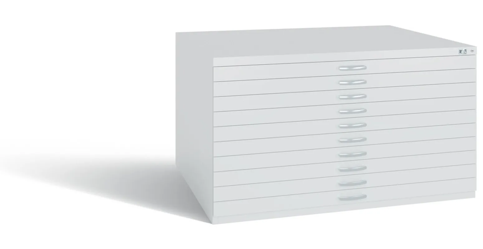 C+P Schubladenschrank Serie 7100_7200 | HxBxT 76x135x96cm | Lichtgrau