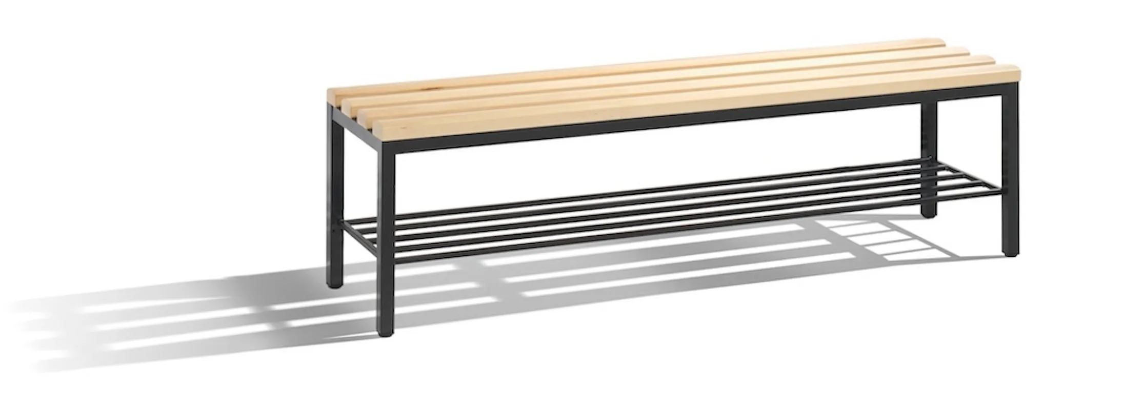 C+P Sitzbank mit Ablagefach | HxBxT 42x150x35cm | Schwarzgrau